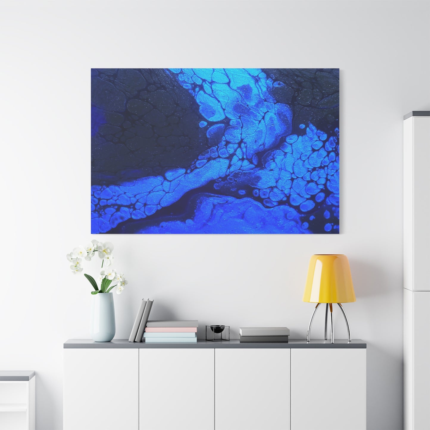Abstract Blue Ocean Canvas Print — Matte Stretched Wall Art