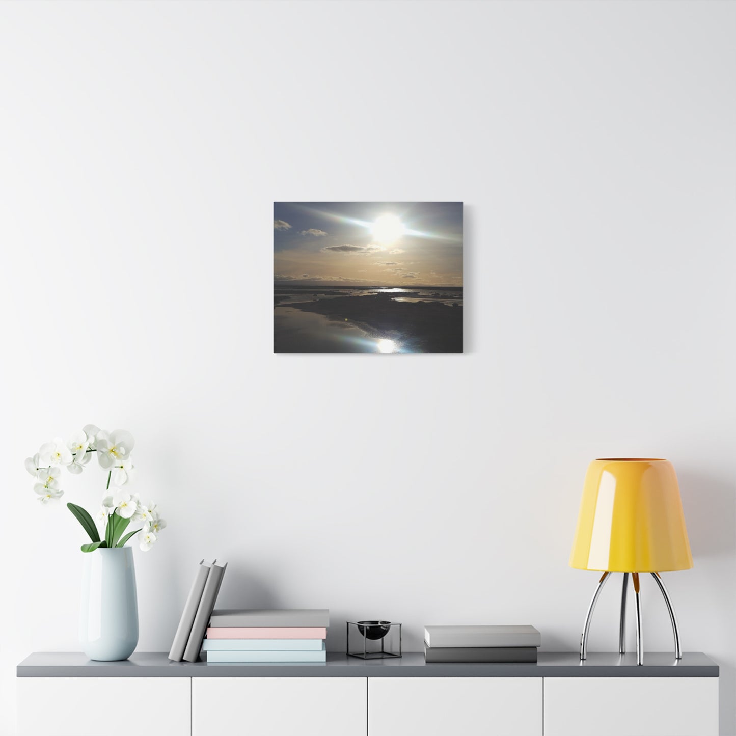 Sunlit Coastal Reflection (don edwards preserve)Canvas Print — Matte Stretched Wall Art