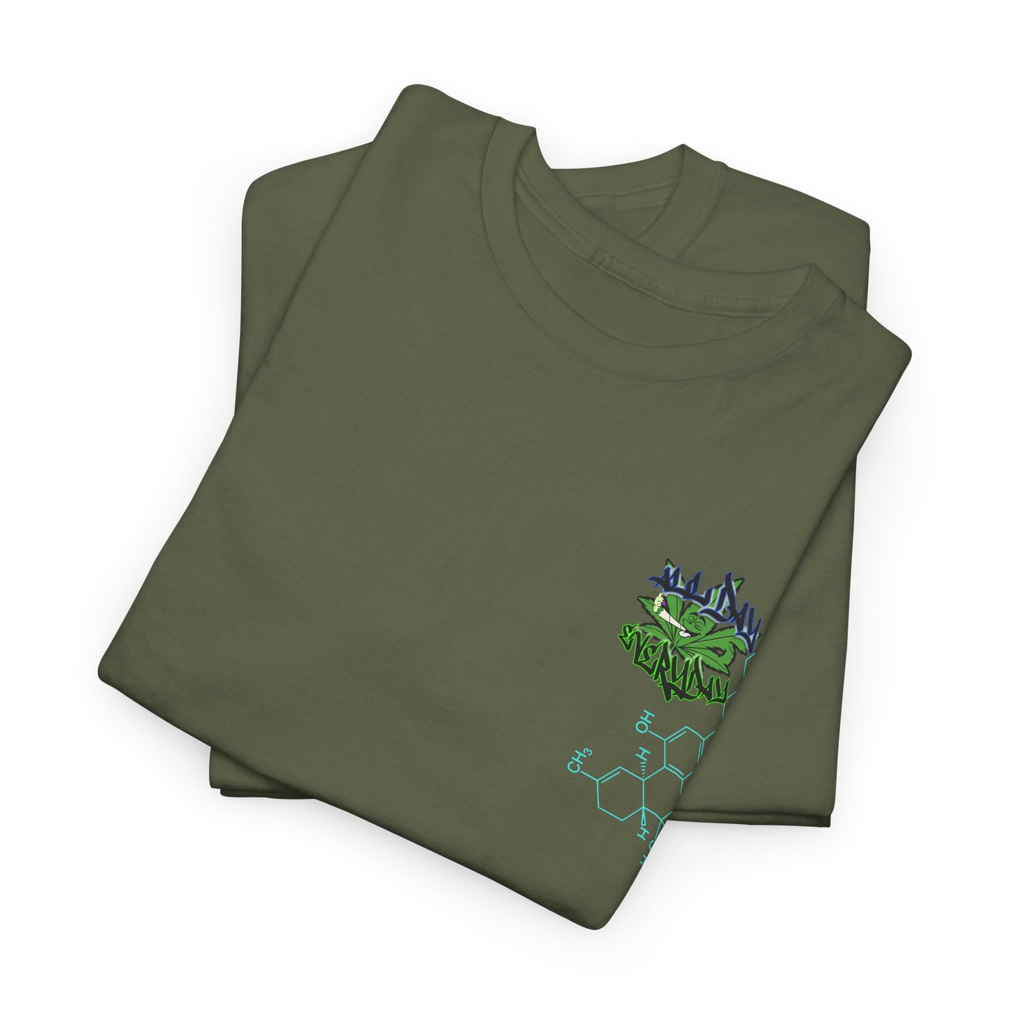 AllDay | Everyday - molecular logo — Green Graffiti Plant Design Chest & Back Print