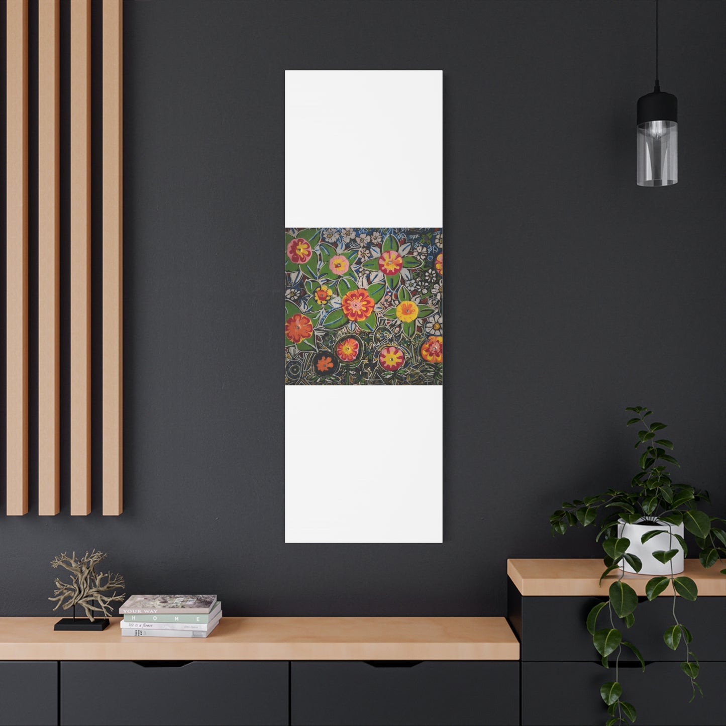 Urban_gardening-04 - Floral Pop Matte Stretched Canvas – Colorful Hand-Painted Garden Wall Art