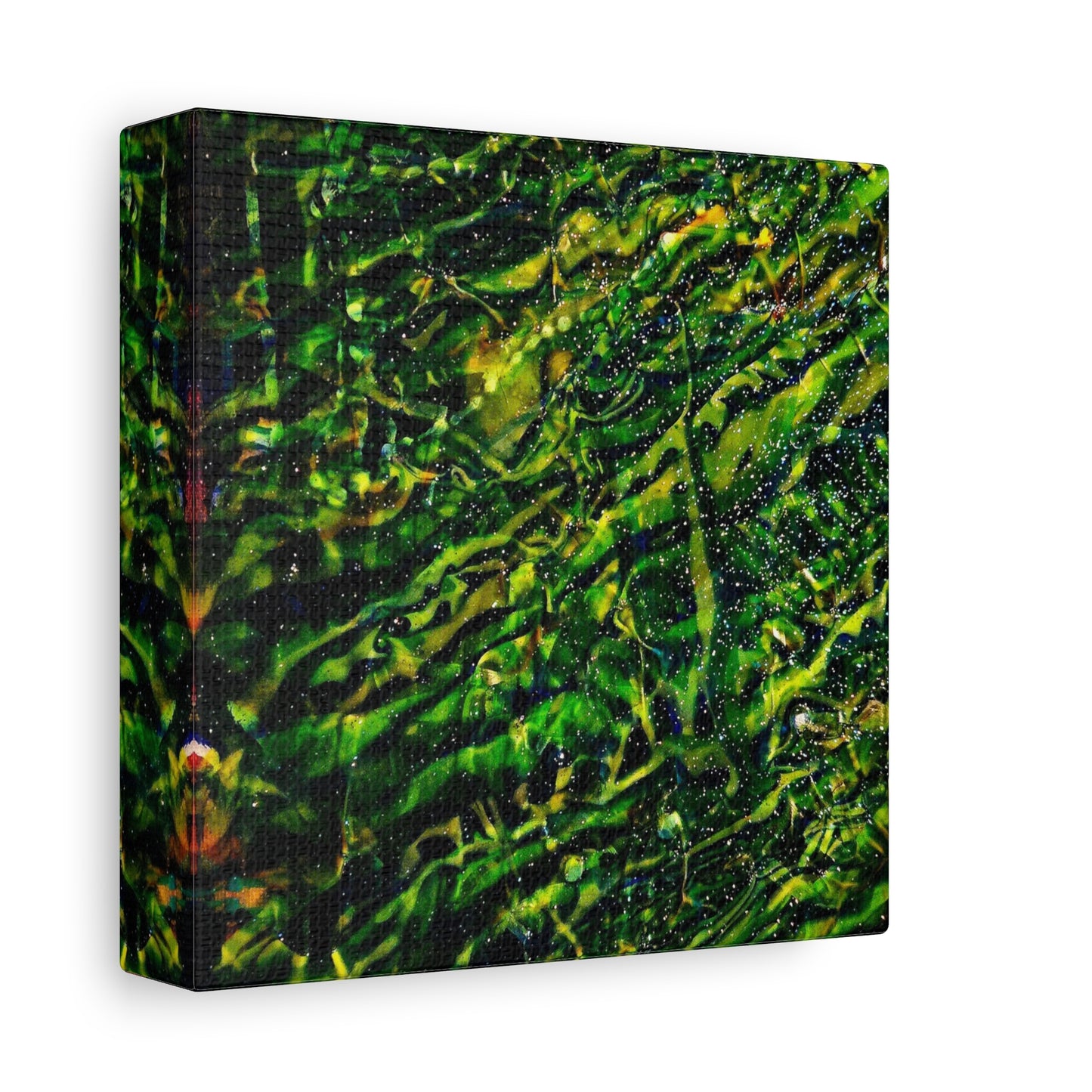 Confessions - Abstract Green Texture Canvas - Matte Stretched Wall Art