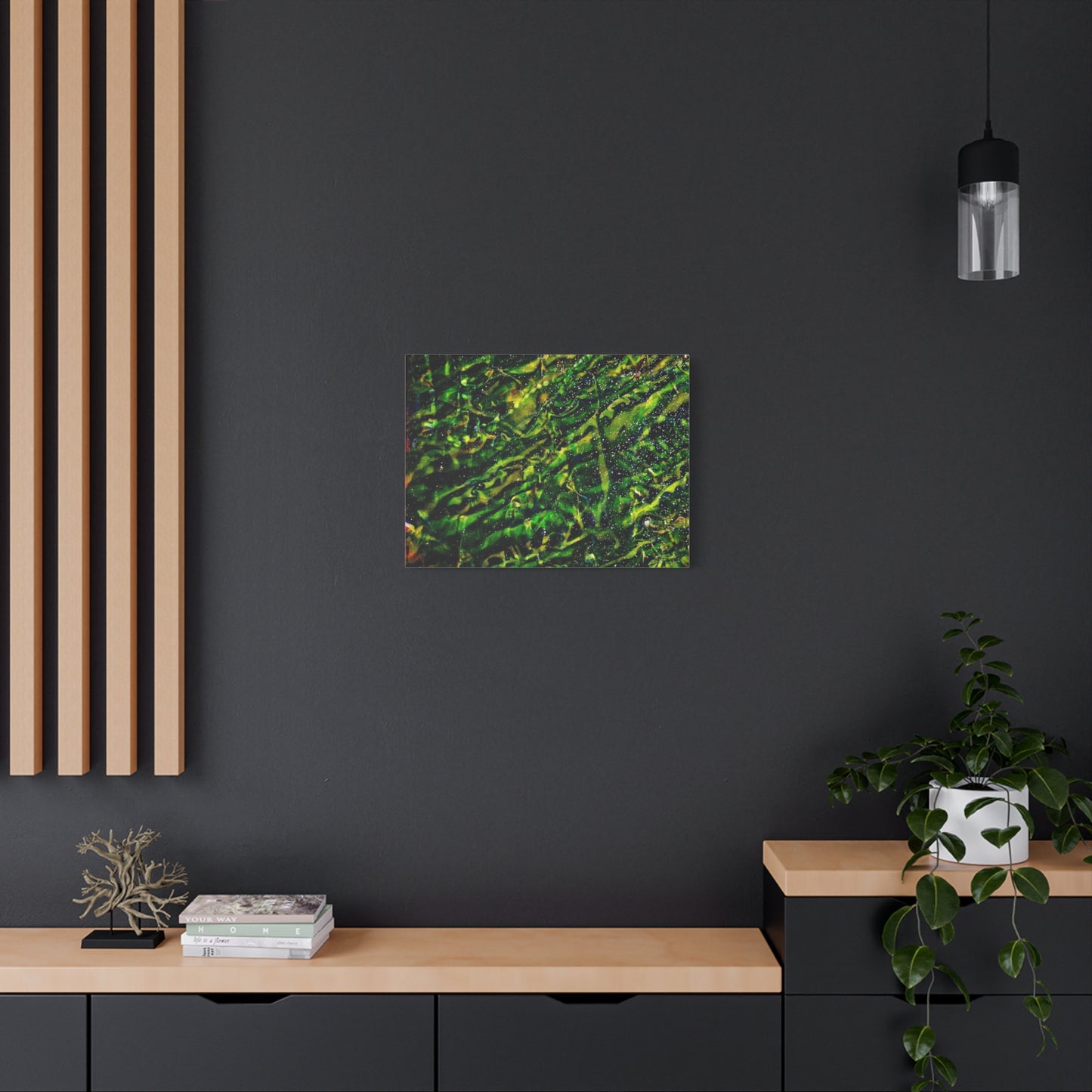 Confessions - Abstract Green Texture Canvas - Matte Stretched Wall Art