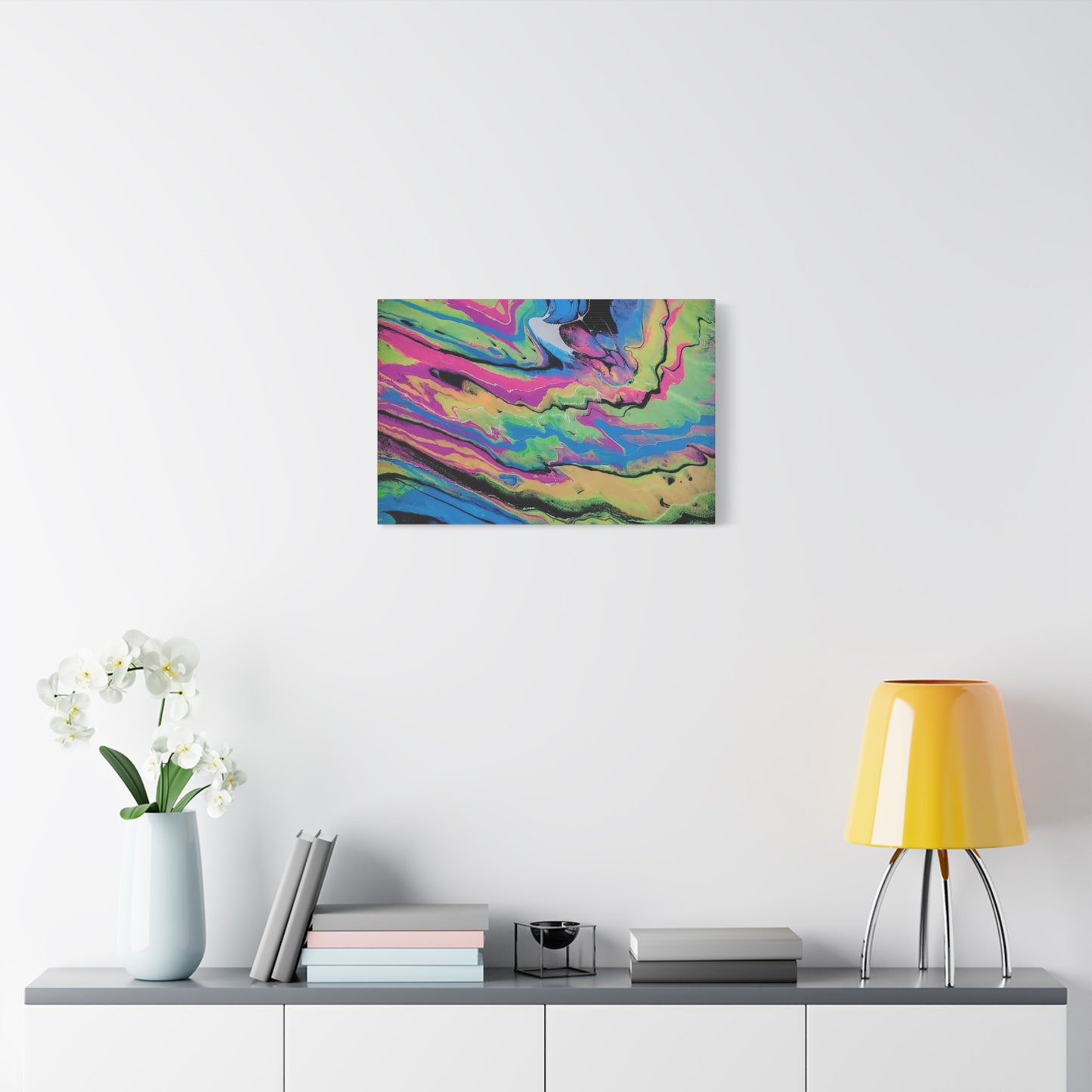 Abstract Neon Fluid Art Canvas Print — Vibrant Psychedelic Wall Decor