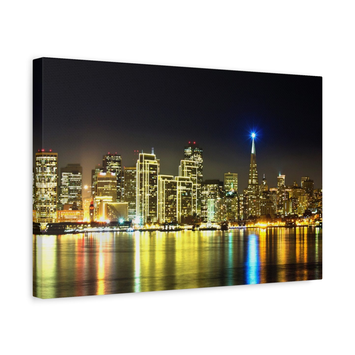 San Francisco Night Skyline Matte Canvas Print — Stretched 1.25"