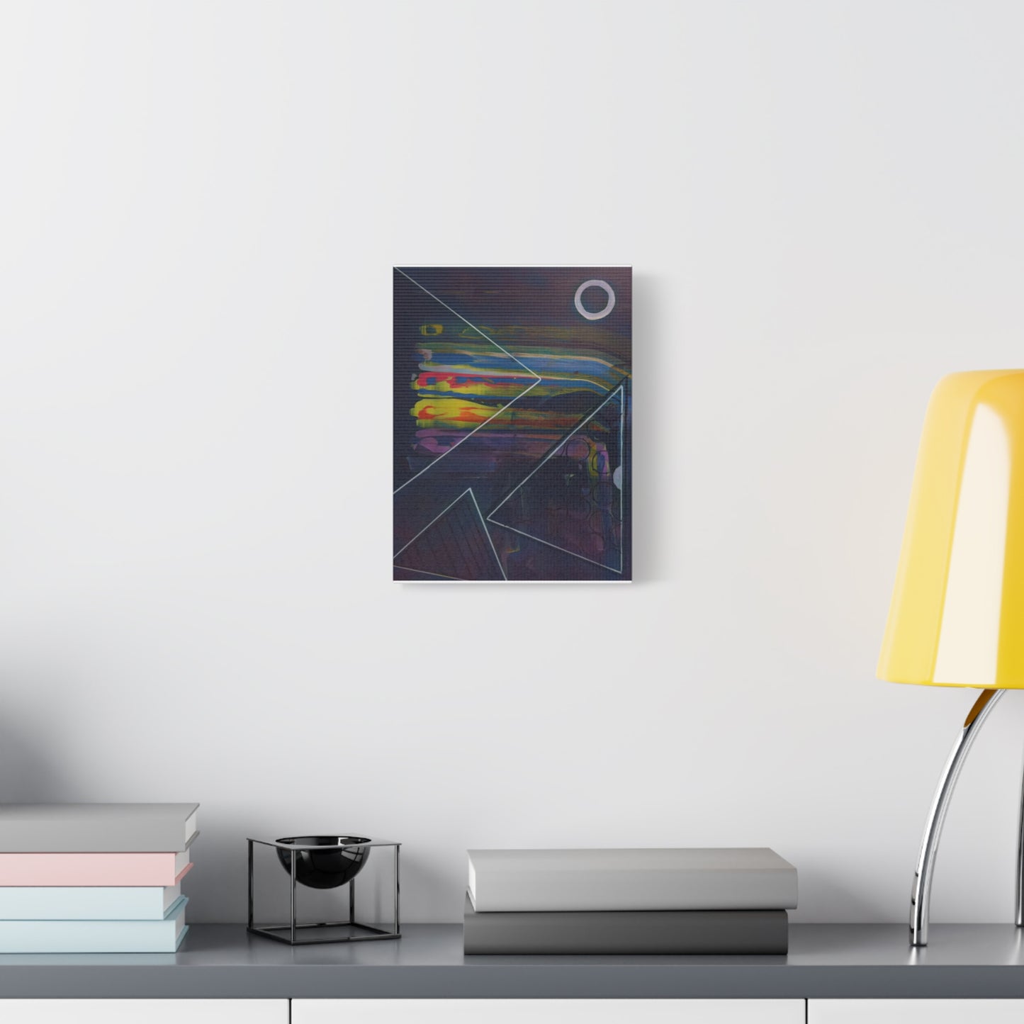 Abstract Geometric Canvas Art - 2025 astronomy – Colorful Drip Triangle Stretched Canvas