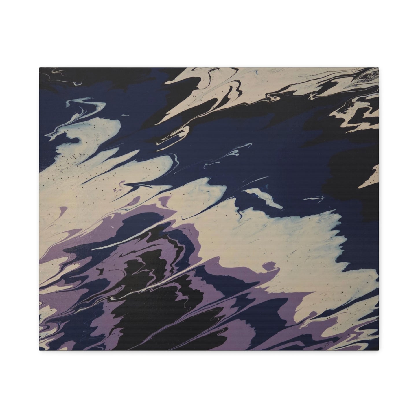 Abstract Navy & Lavender Wave Matte Stretched Canvas (1.25")