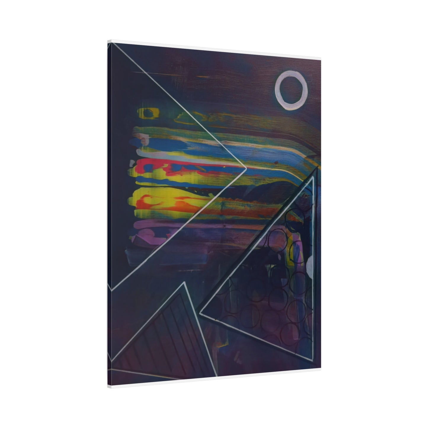 Abstract Geometric Canvas Art - 2025 astronomy – Colorful Drip Triangle Stretched Canvas