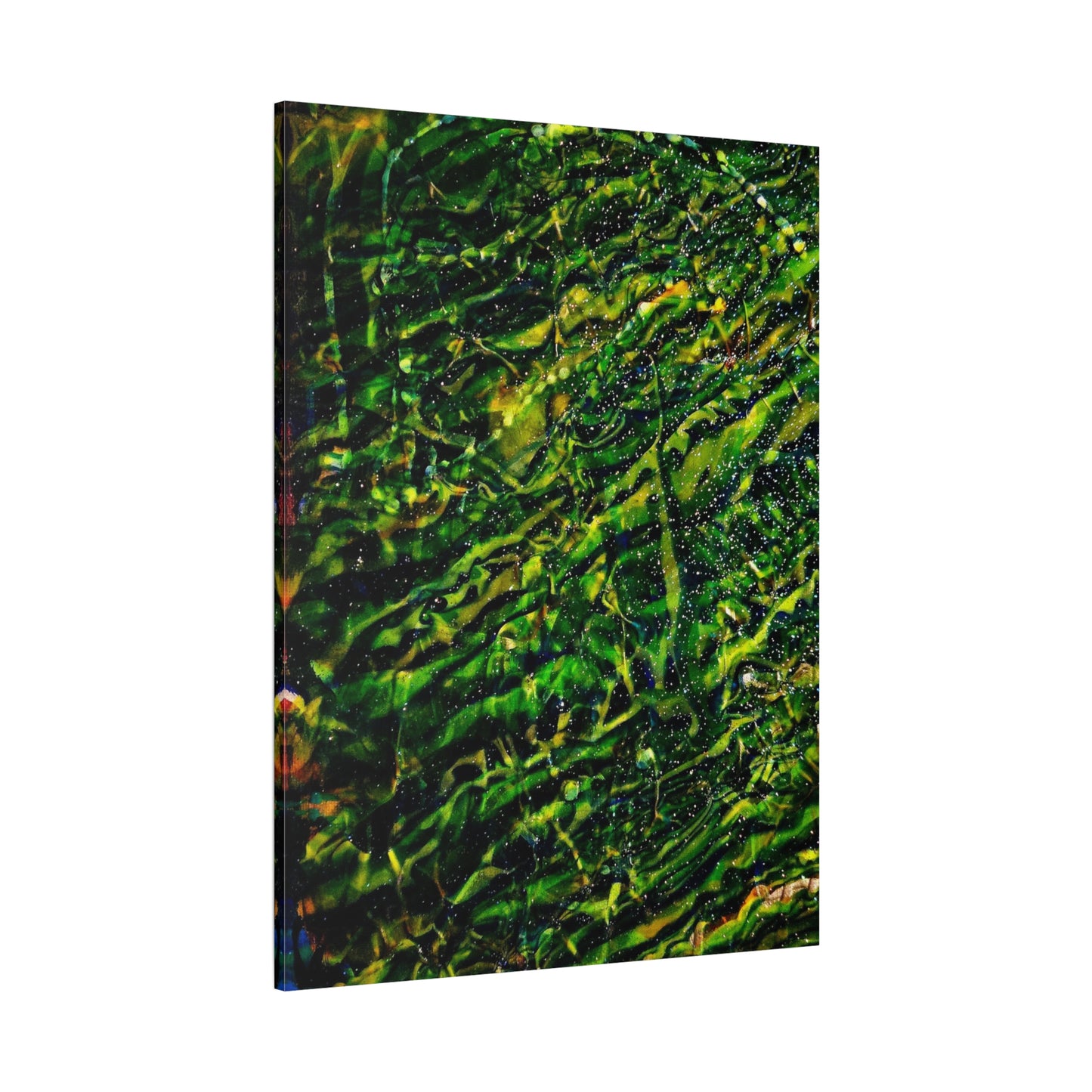 Confessions - Abstract Green Texture Canvas - Matte Stretched Wall Art