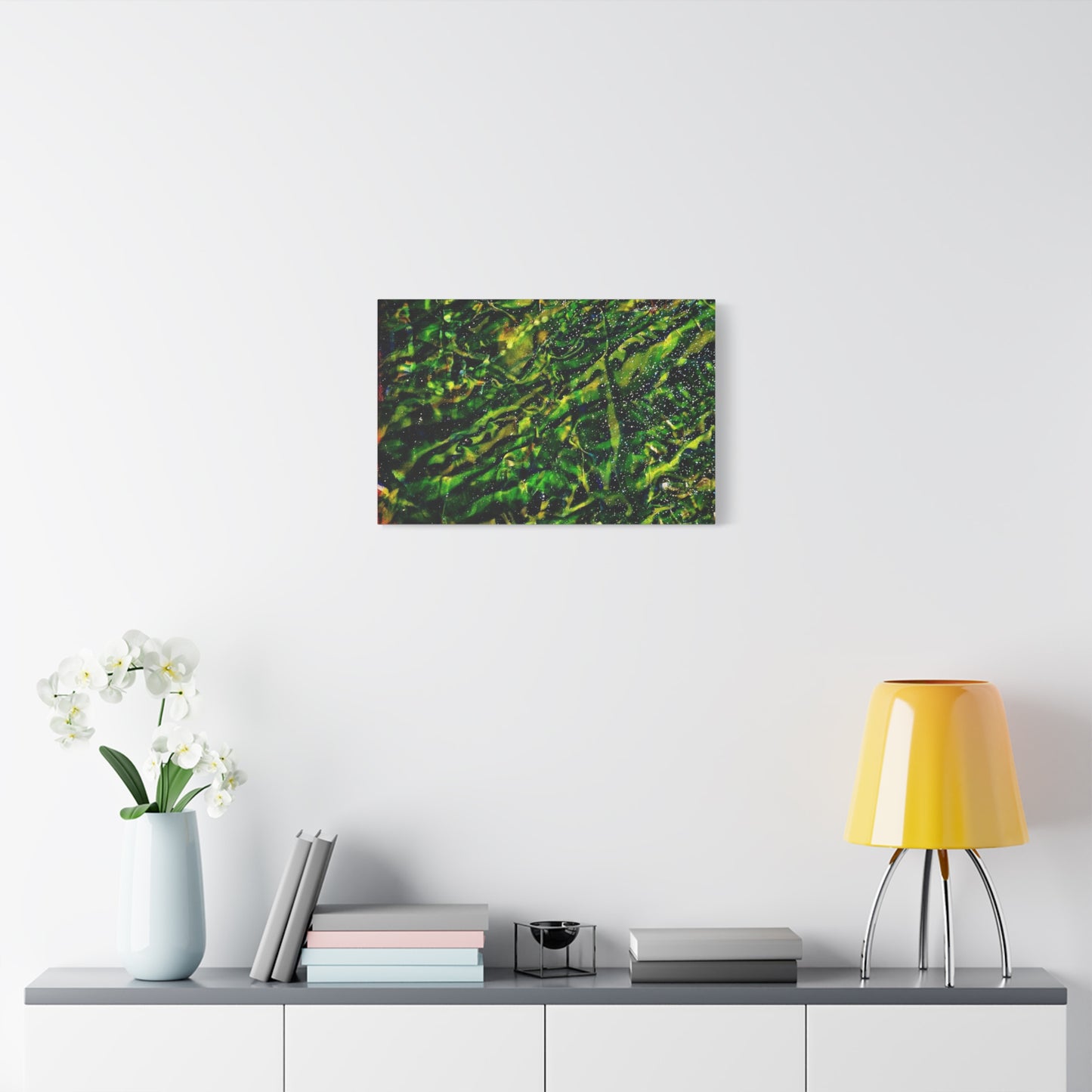 Confessions - Abstract Green Texture Canvas - Matte Stretched Wall Art