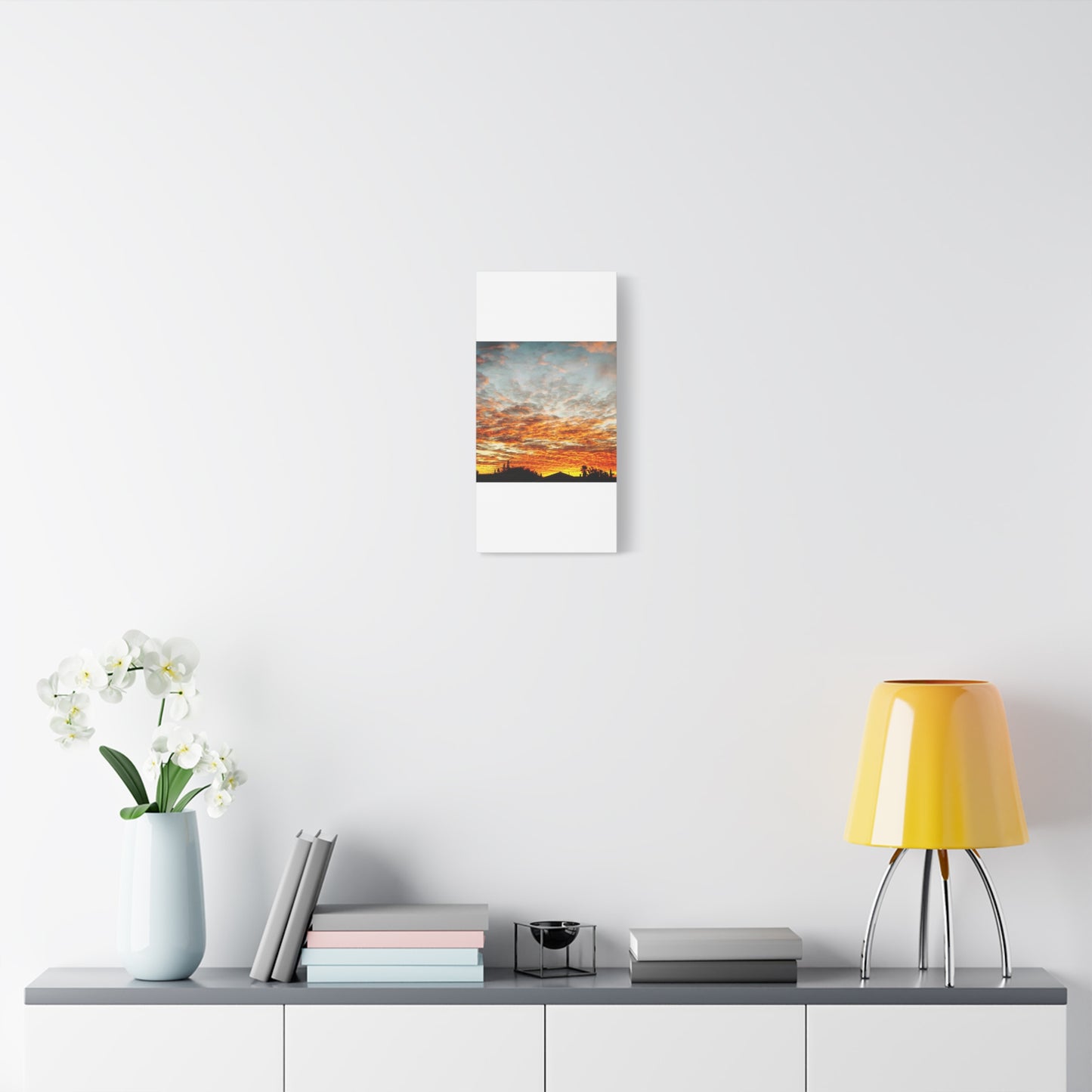 Sunset Sky Canvas Print — Orange Cloudscape Matte Stretched Wall Art