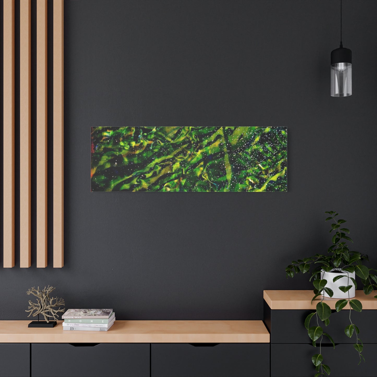 Confessions - Abstract Green Texture Canvas - Matte Stretched Wall Art