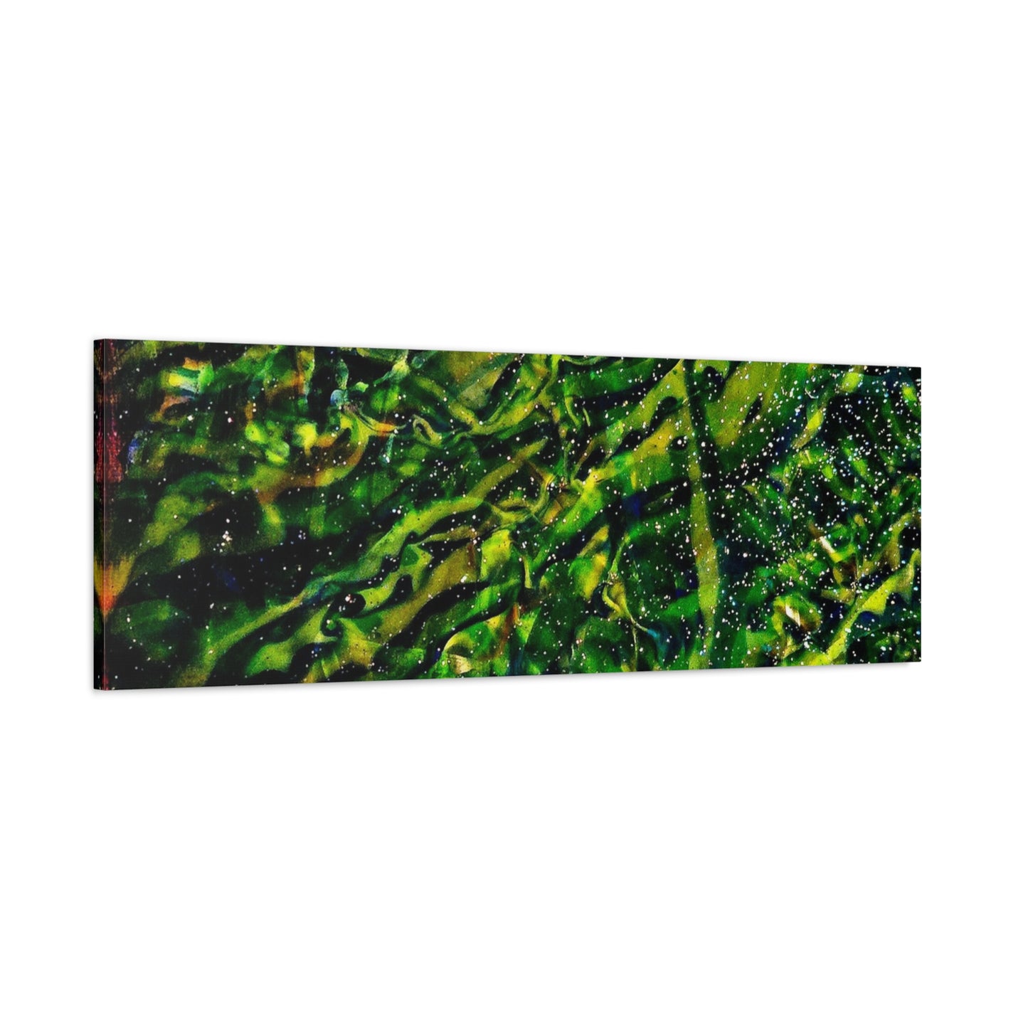 Confessions - Abstract Green Texture Canvas - Matte Stretched Wall Art