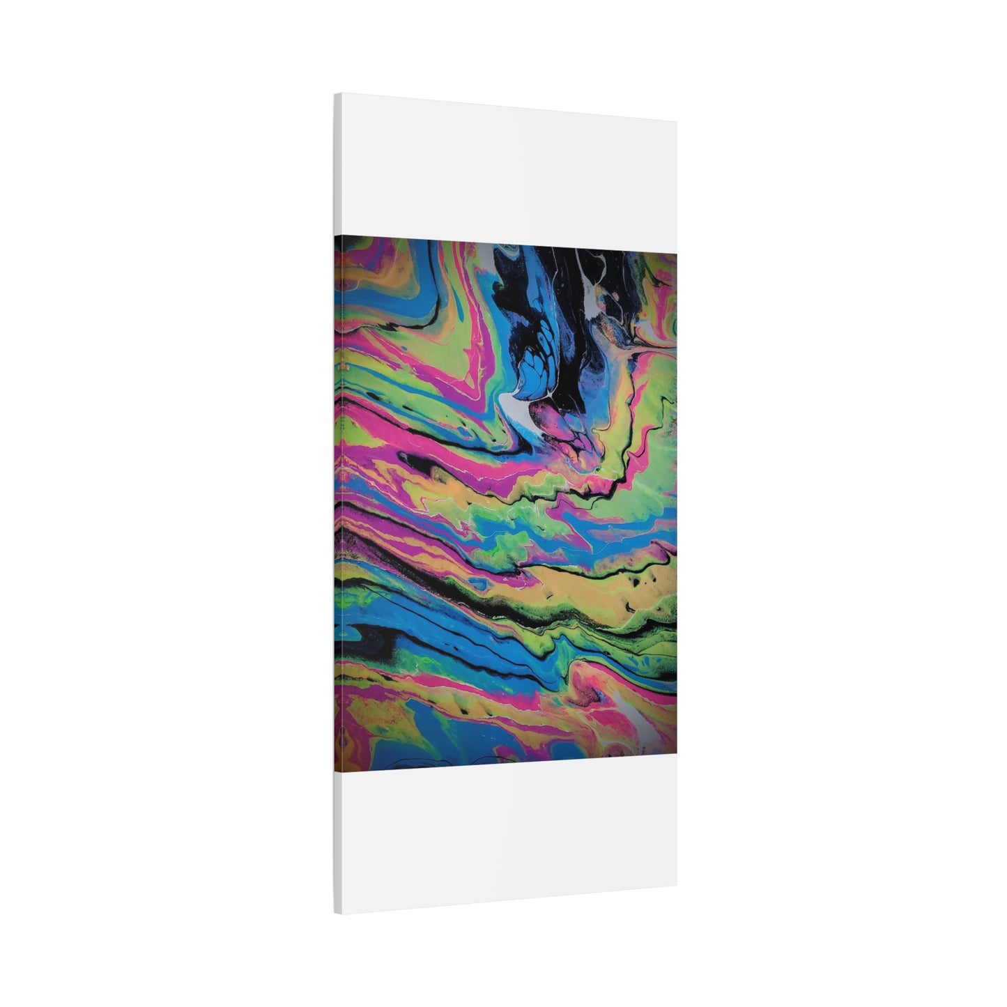 Abstract Neon Fluid Art Canvas Print — Vibrant Psychedelic Wall Decor