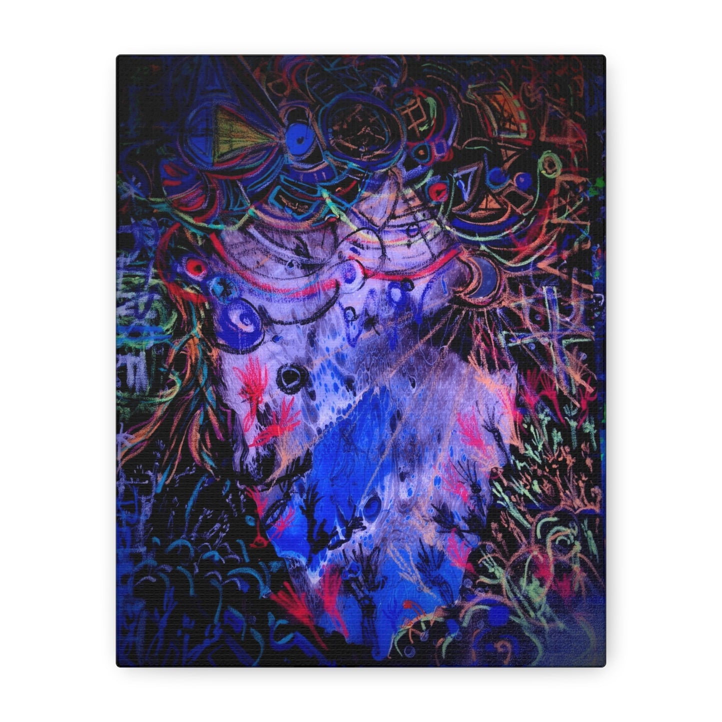 soul_extractions - Abstract Neon Canvas Art - Vibrant Psychedelic Wall Decor