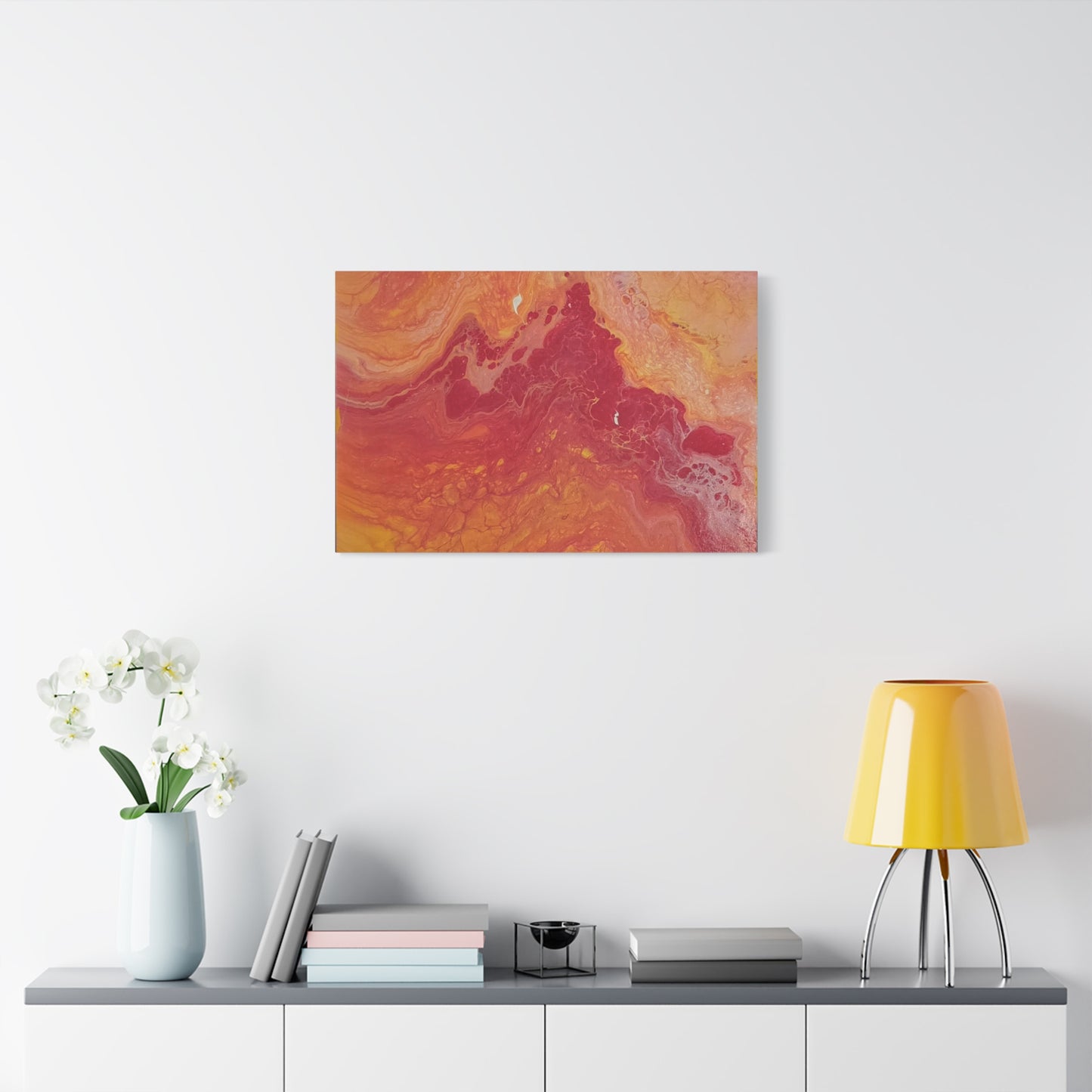 Abstract Pepto Popured - Sunset Swirl Matte Canvas Art - Stretched 1.25"