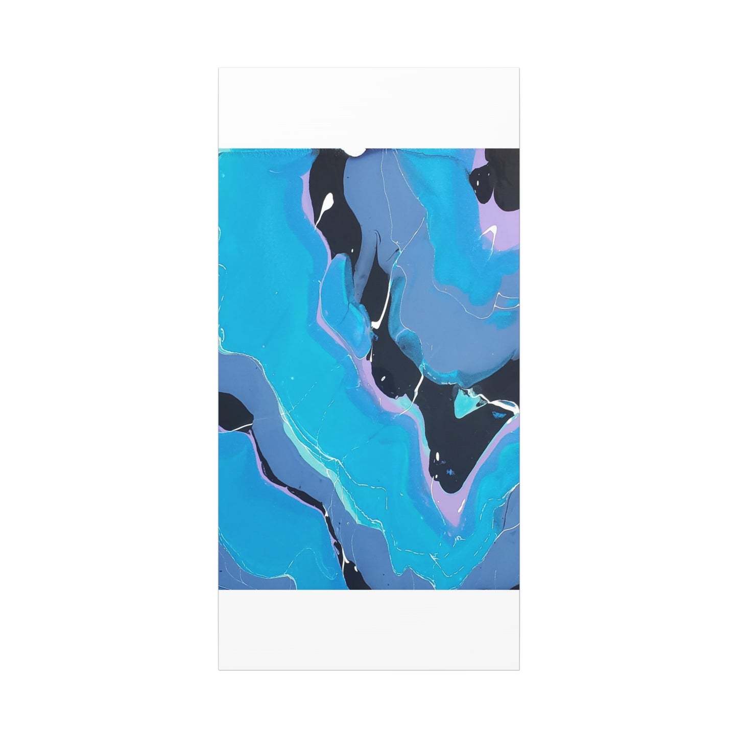 Abstract Blue Fluid Art Canvas Print — Matte Stretched Wall Art 1.25"