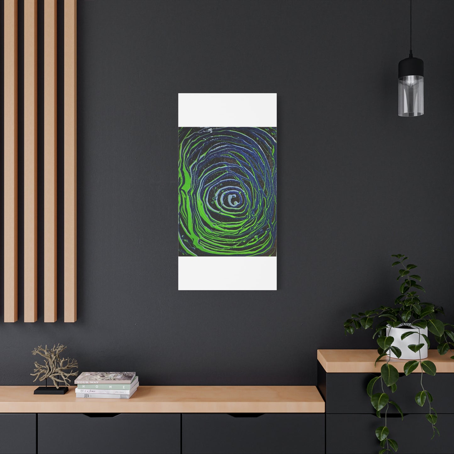 Abstract Green Swirl Matte Canvas Art — Stretched 1.25" Wall Décor