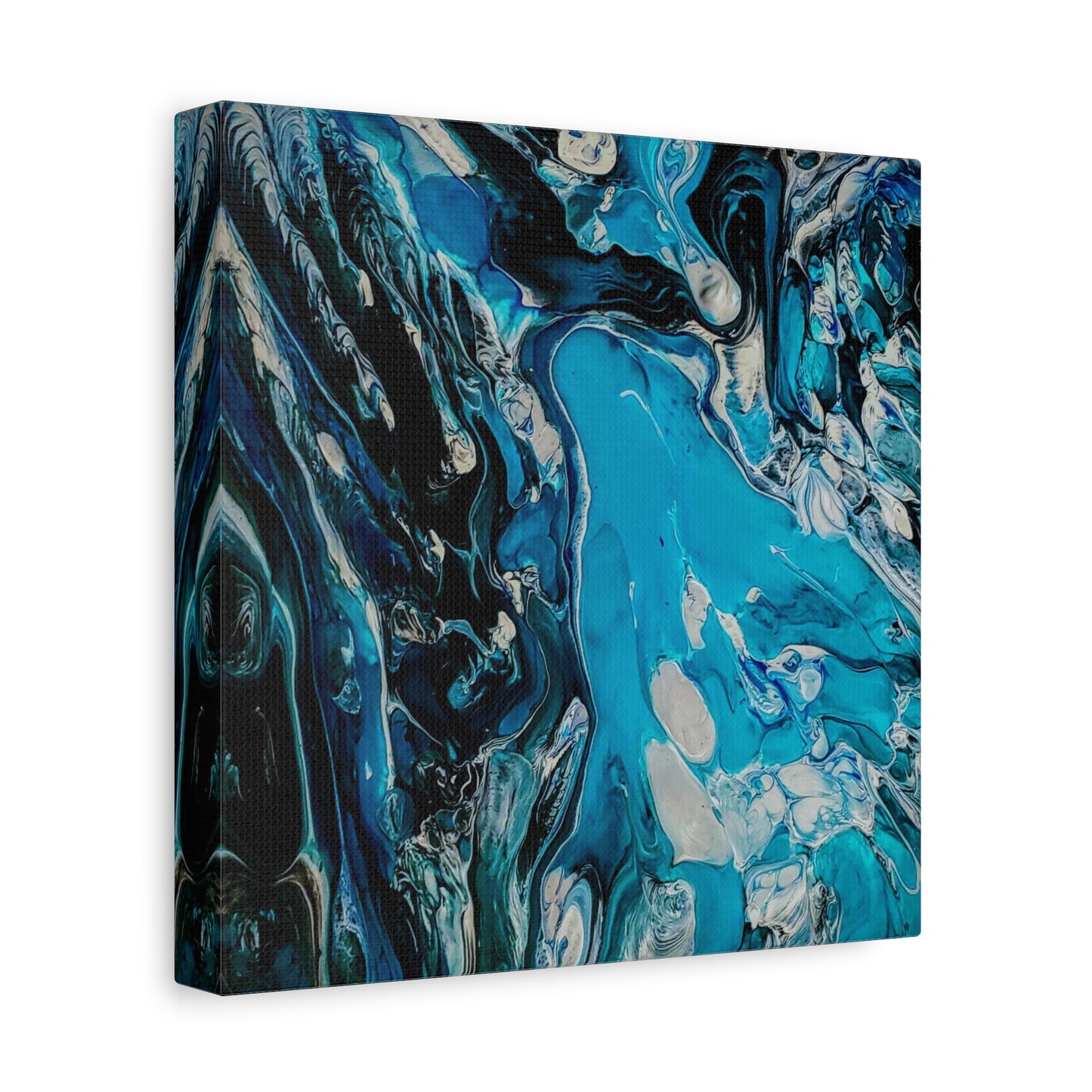 Blue Ocean Abstract Matte Canvas Print — Stretched Wall Art