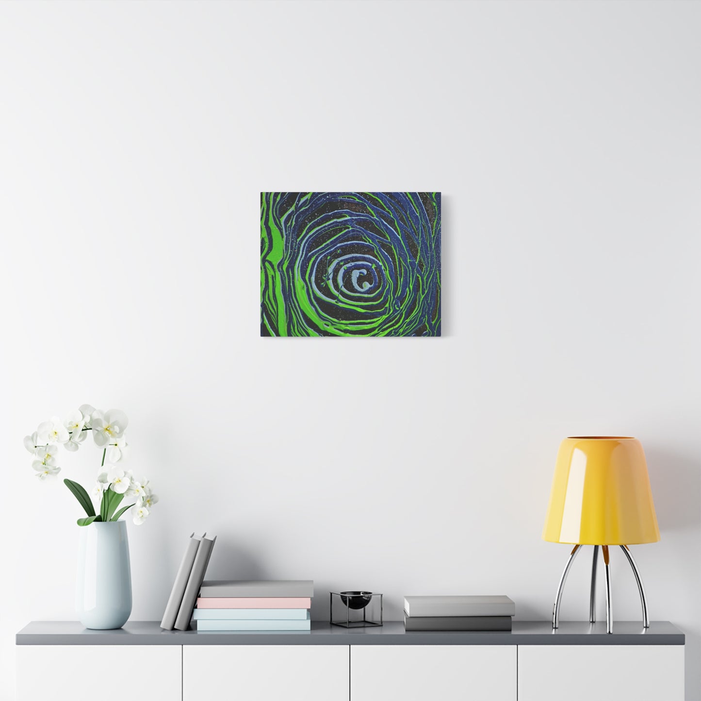 Abstract Green Swirl Matte Canvas Art — Stretched 1.25" Wall Décor