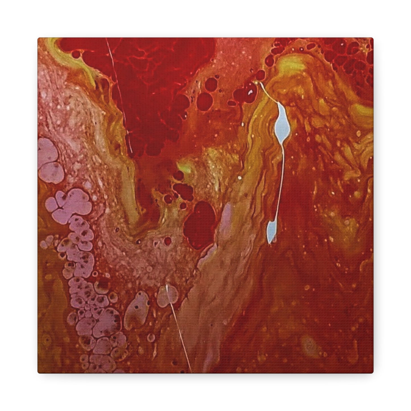 Abstract Red Fluid Art Canvas Print — Matte Stretched Wall Art