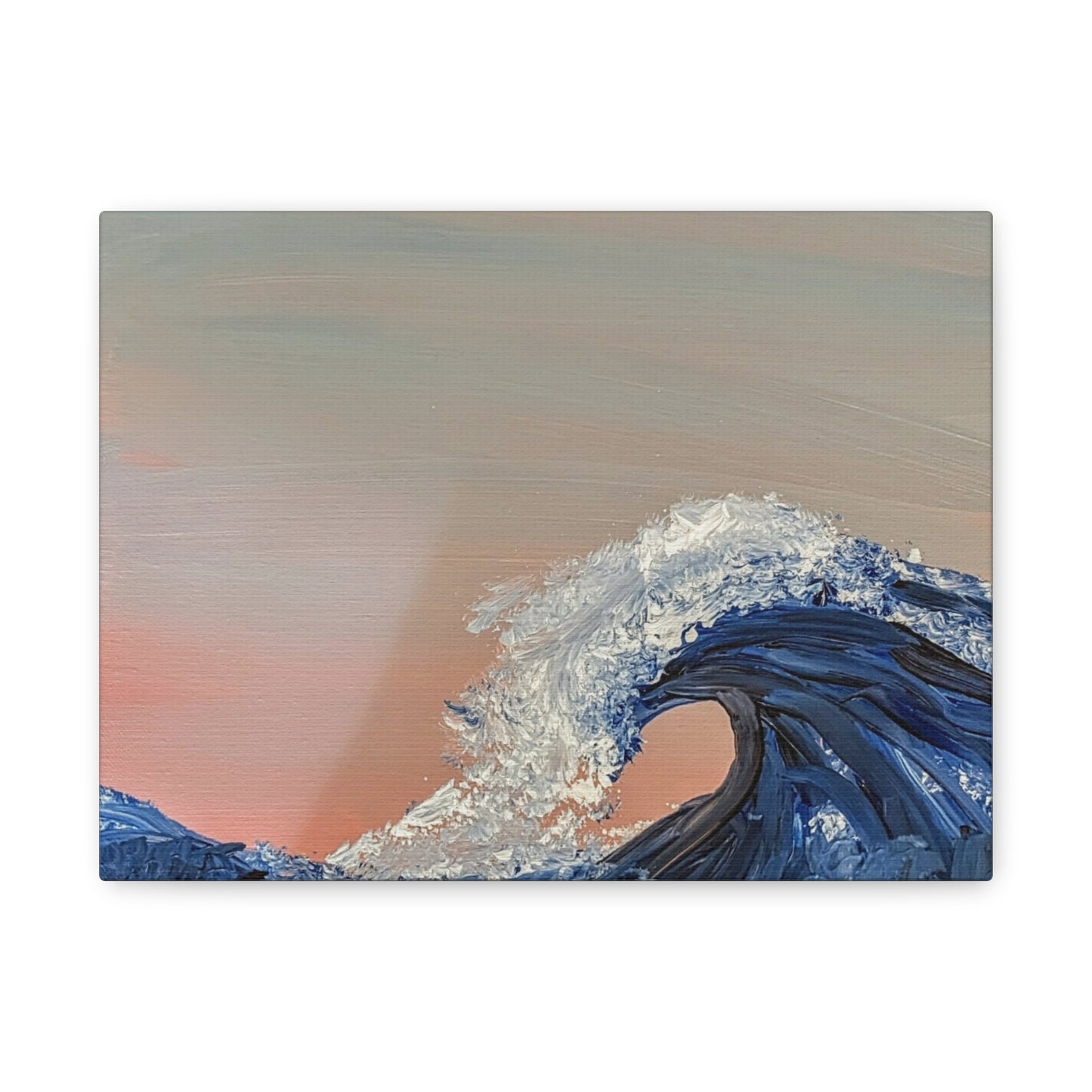 California_Coast - Ocean Wave Canvas Art — Blue Wave Seascape Matte Stretched Canvas