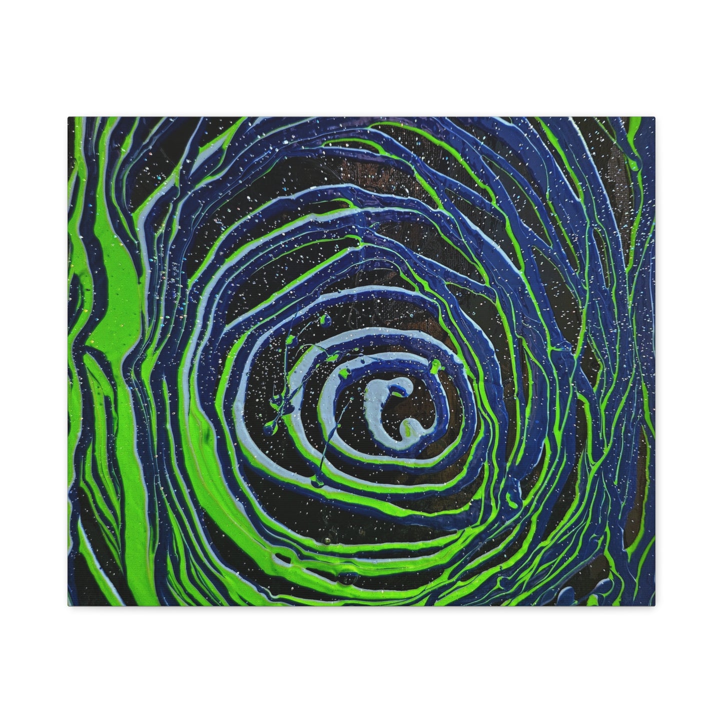 Abstract Green Swirl Matte Canvas Art — Stretched 1.25" Wall Décor