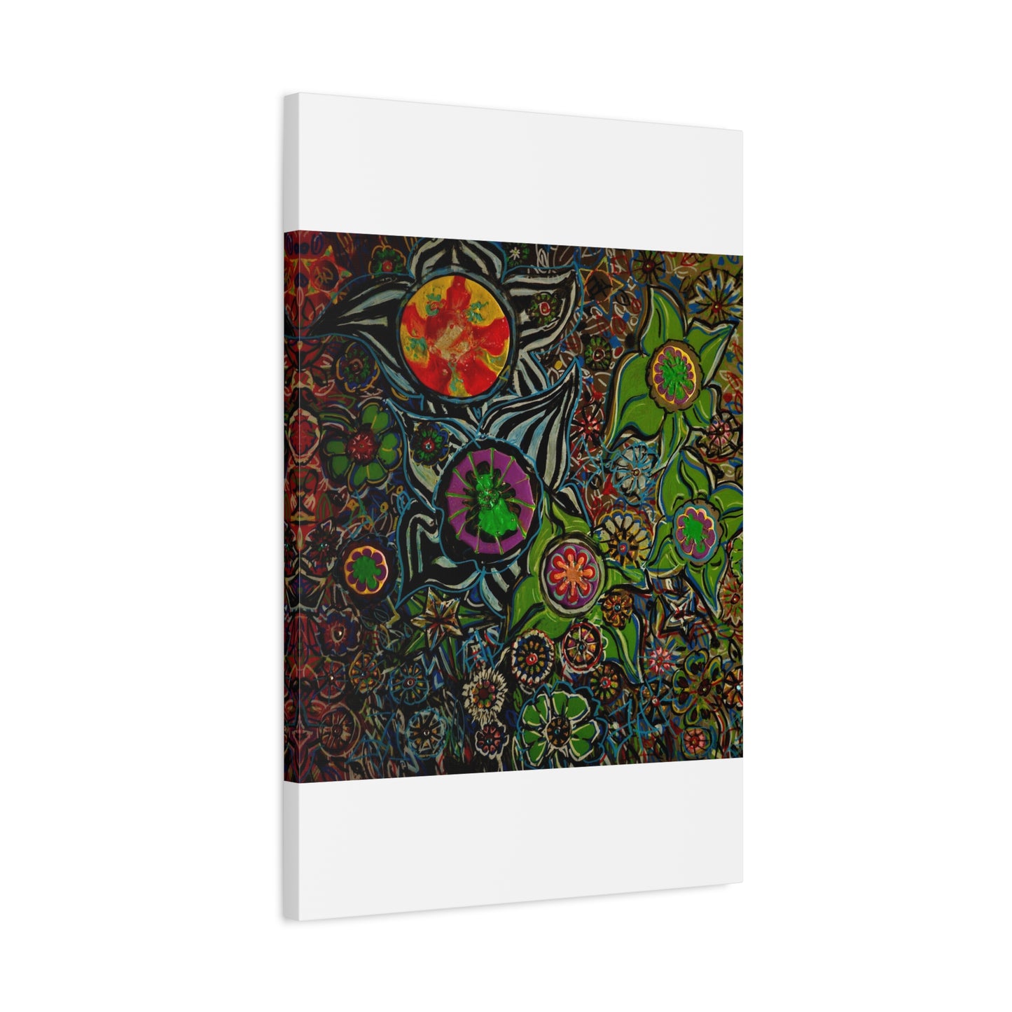 Urban_gardening-03 - Psychedelic Floral Canvas Print — Vibrant Abstract Garden Wall Art