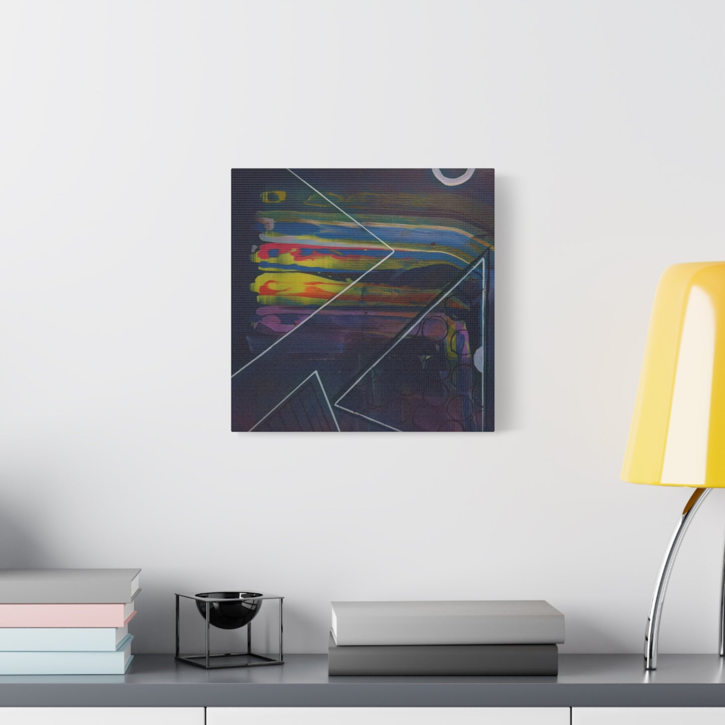 Abstract Geometric Canvas Art - 2025 astronomy – Colorful Drip Triangle Stretched Canvas