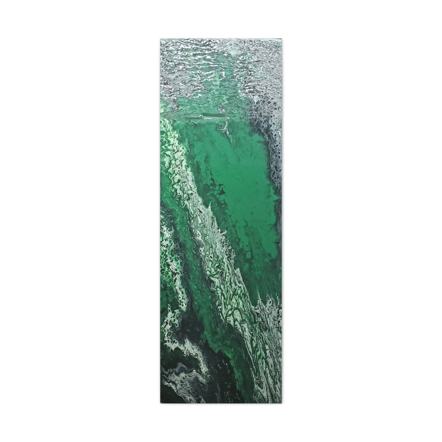 Emerald Wave Abstract Canvas Print — Matte Stretched Wall Art
