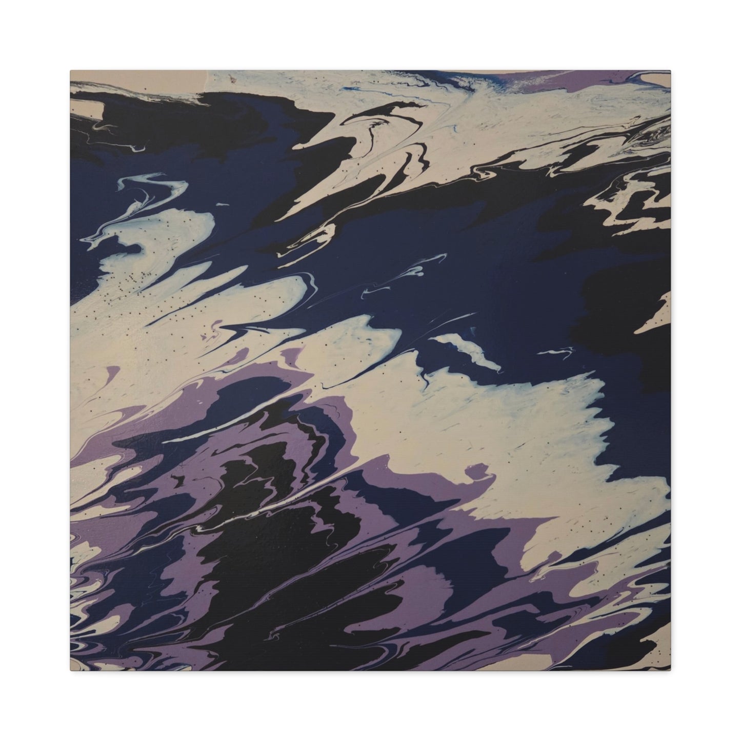 Abstract Navy & Lavender Wave Matte Stretched Canvas (1.25")