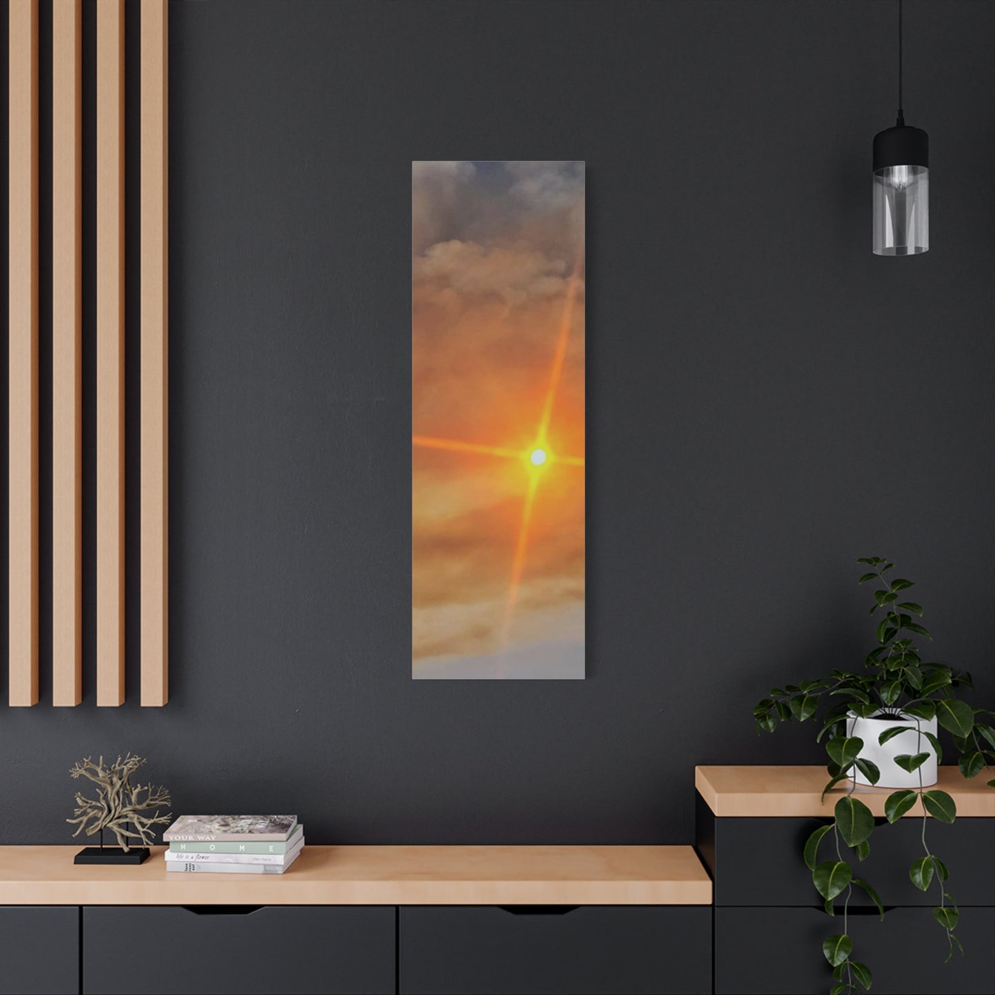 Sunburst Sunset Canvas Print — Warm Abstract Wall Art