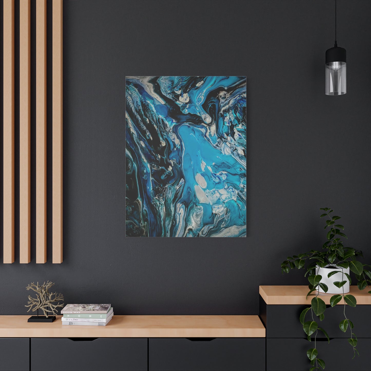 Blue Ocean Abstract Matte Canvas Print — Stretched Wall Art