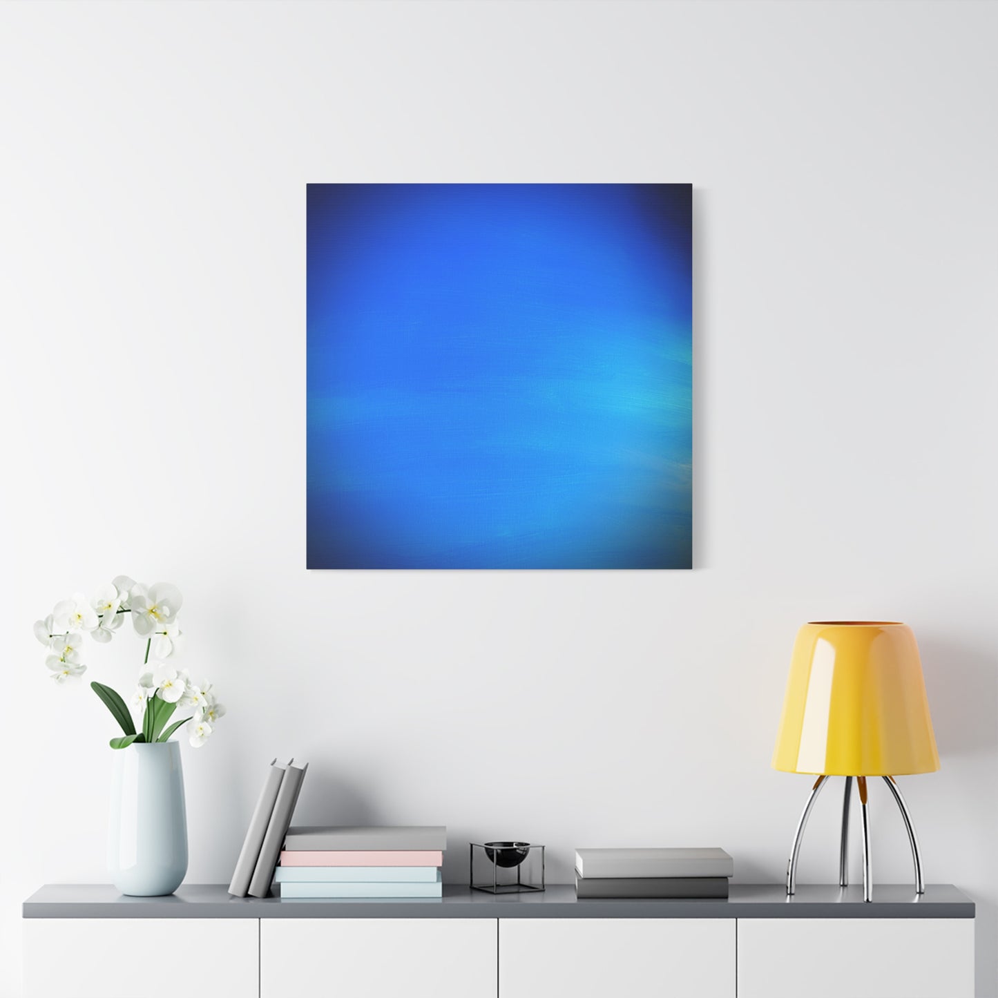 Blue Burst - Gradient Matte Canvas Print — Abstract Ocean Wall Art, Stretched 1.25"