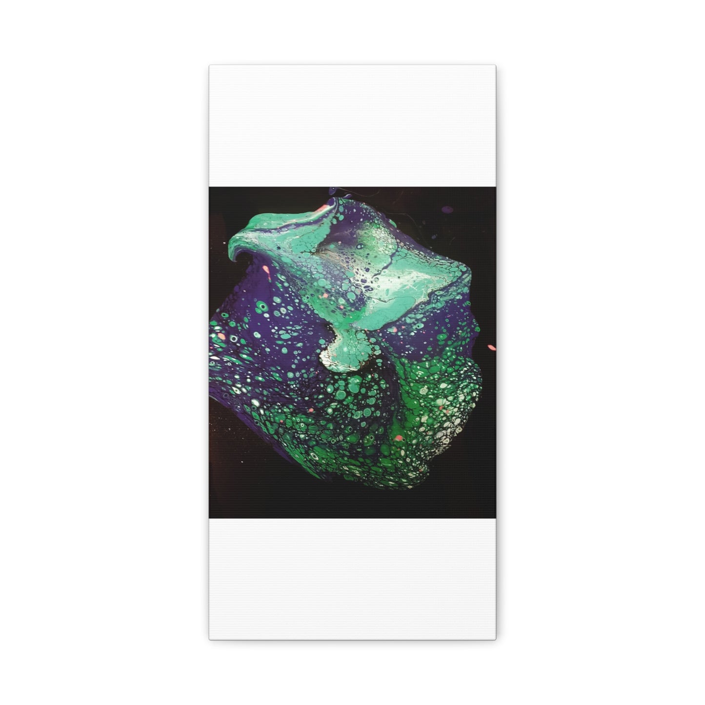 Abstract Green & Teal Fluid Art Canvas Print - Matte Stretched Wall Art