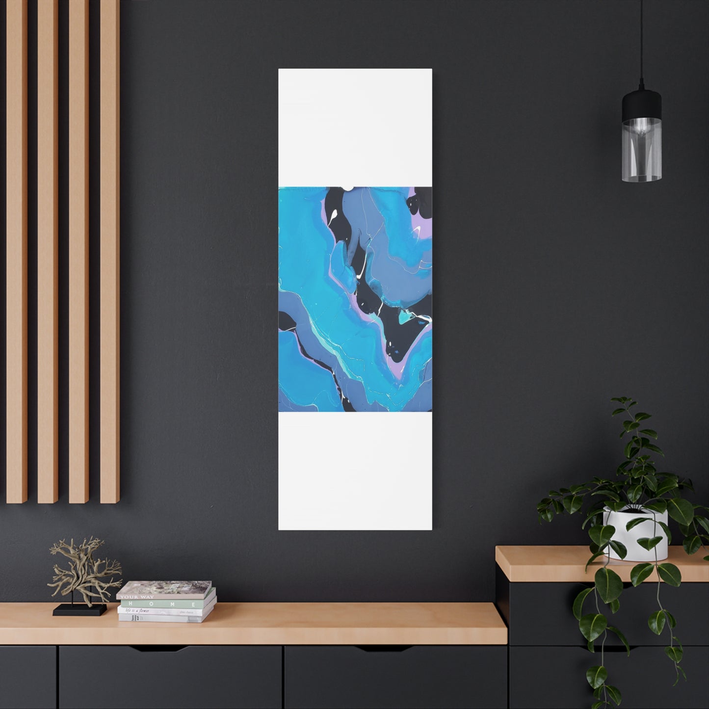 Abstract Blue Fluid Art Canvas Print — Matte Stretched Wall Art 1.25"