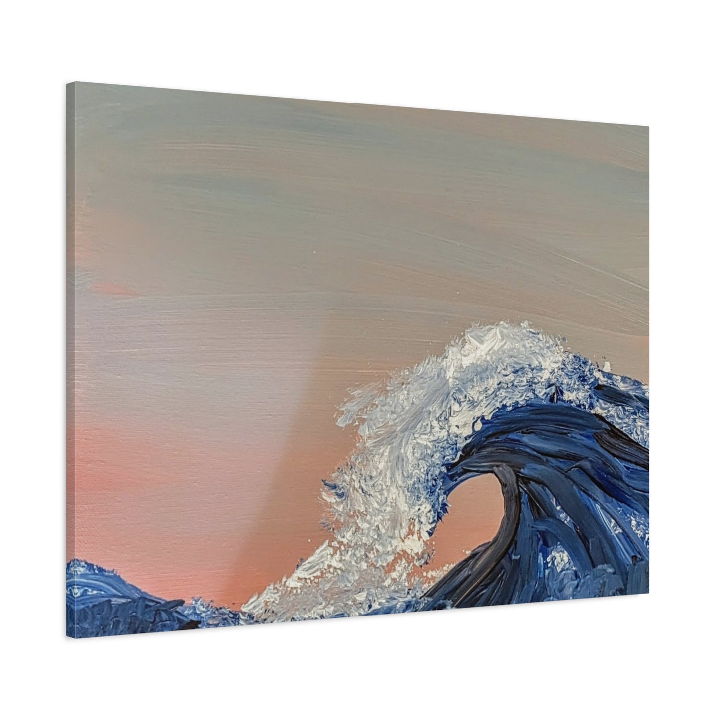 California_Coast - Ocean Wave Canvas Art — Blue Wave Seascape Matte Stretched Canvas