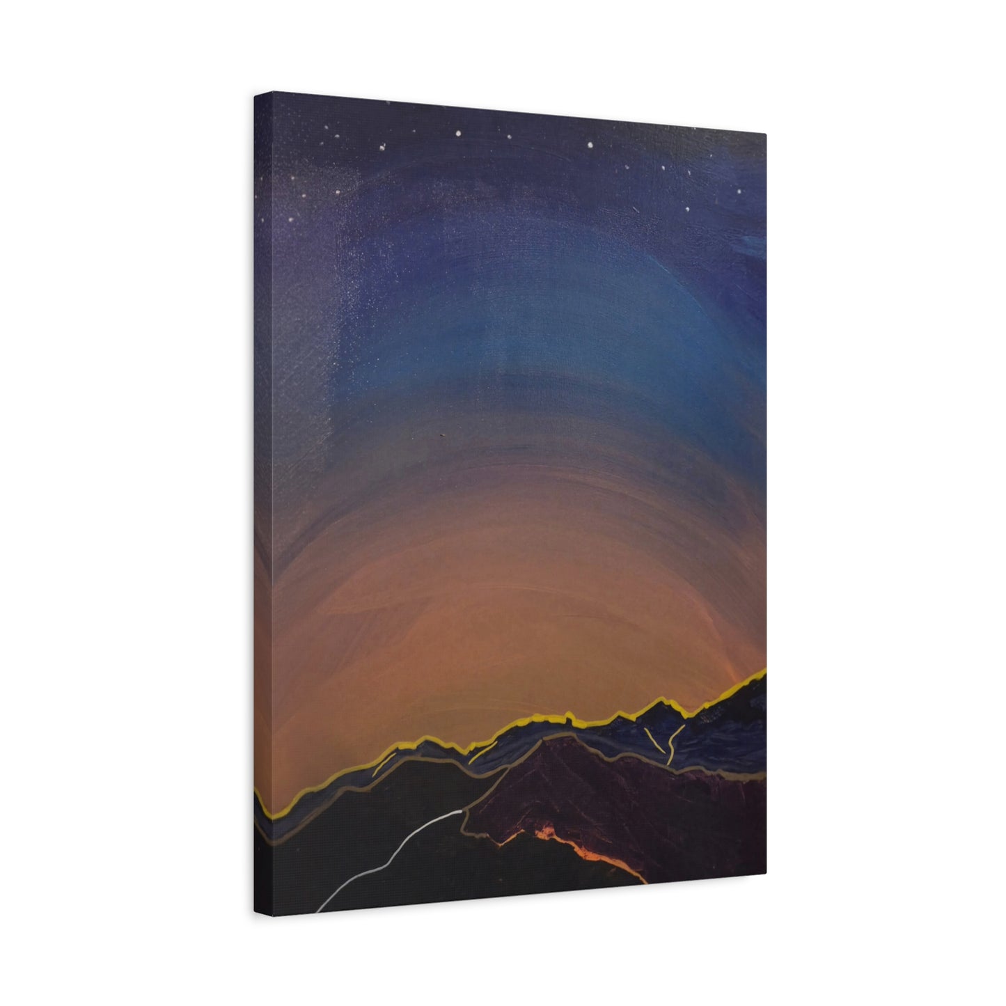 Sunset Mountain Canvas Wall Art - first light — Matte Stretched Landscape Print