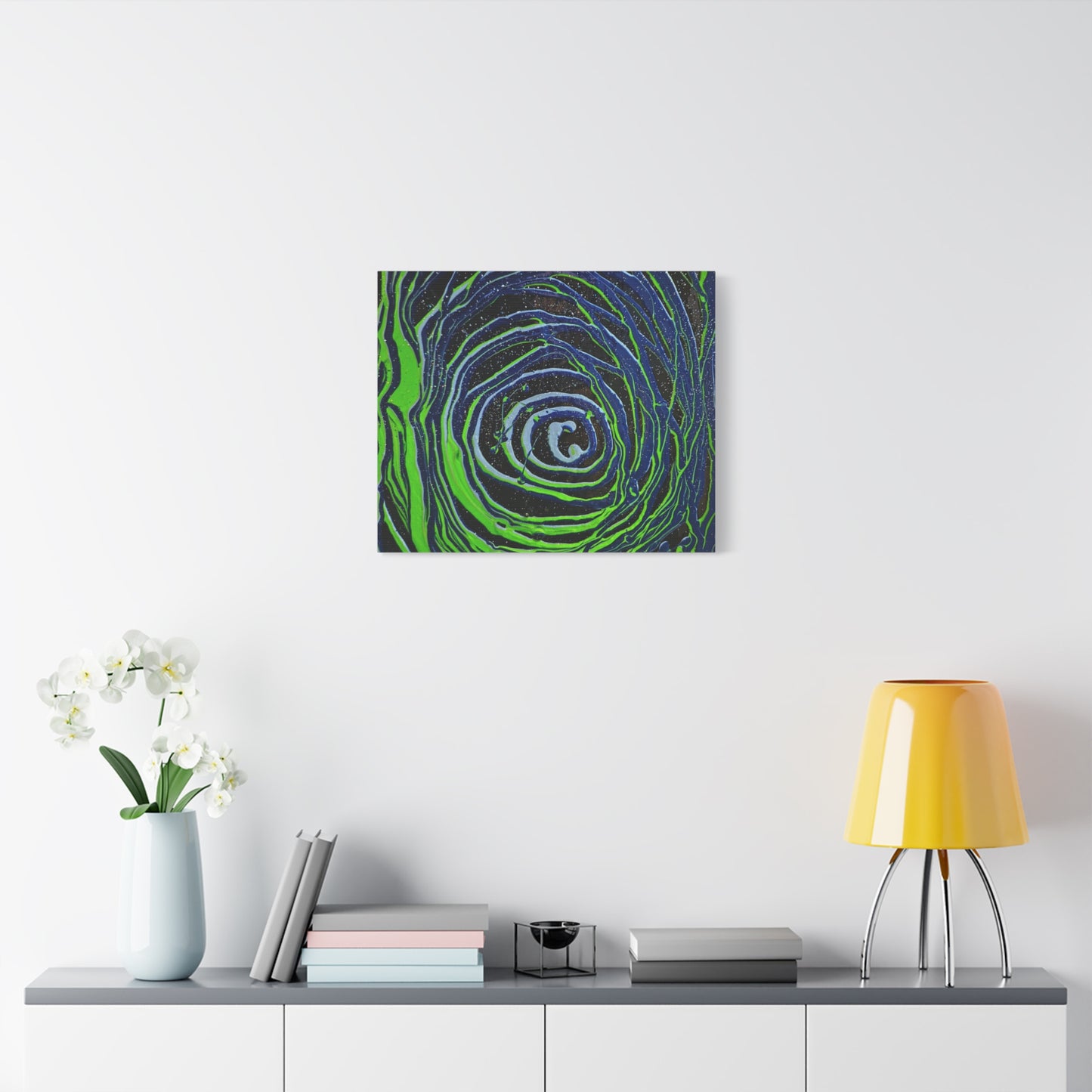 Abstract Green Swirl Matte Canvas Art — Stretched 1.25" Wall Décor