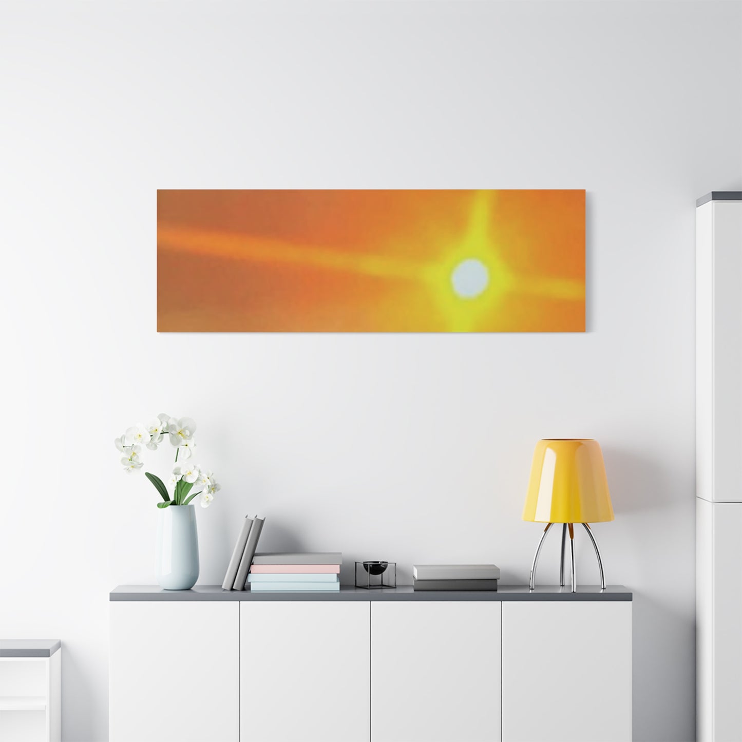 Sunburst Sunset Canvas Print — Warm Abstract Wall Art