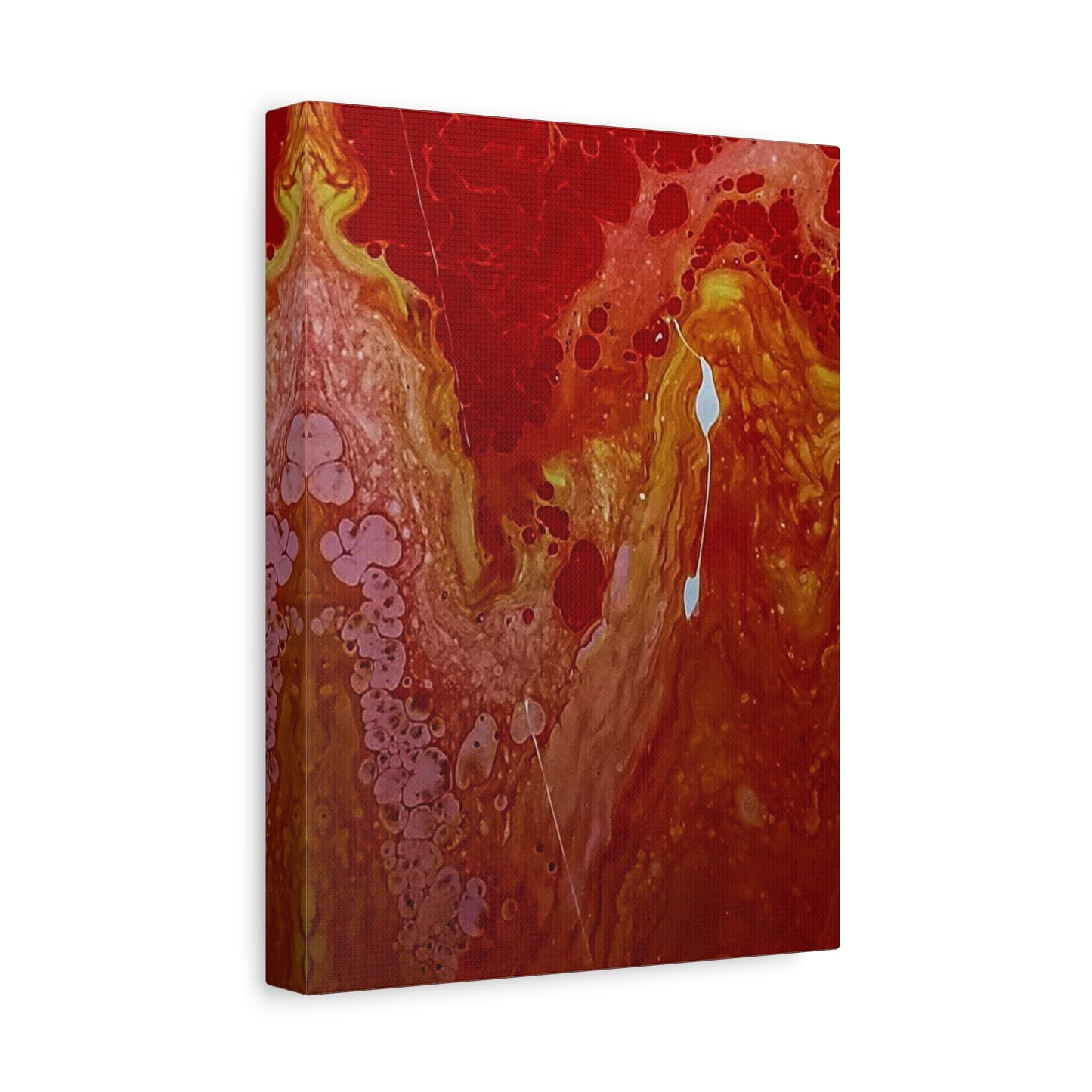 Abstract Red Fluid Art Canvas Print — Matte Stretched Wall Art