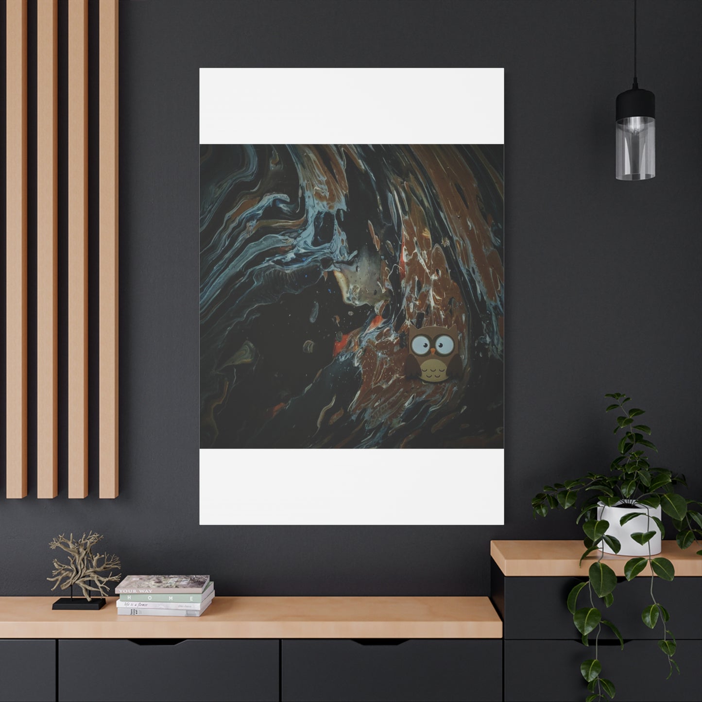 Abstract Swirl Owl Matte Canvas Print