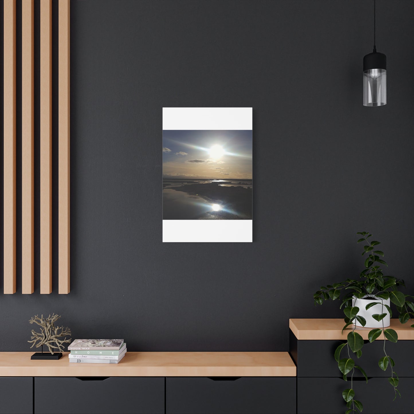 Sunlit Coastal Reflection (don edwards preserve)Canvas Print — Matte Stretched Wall Art
