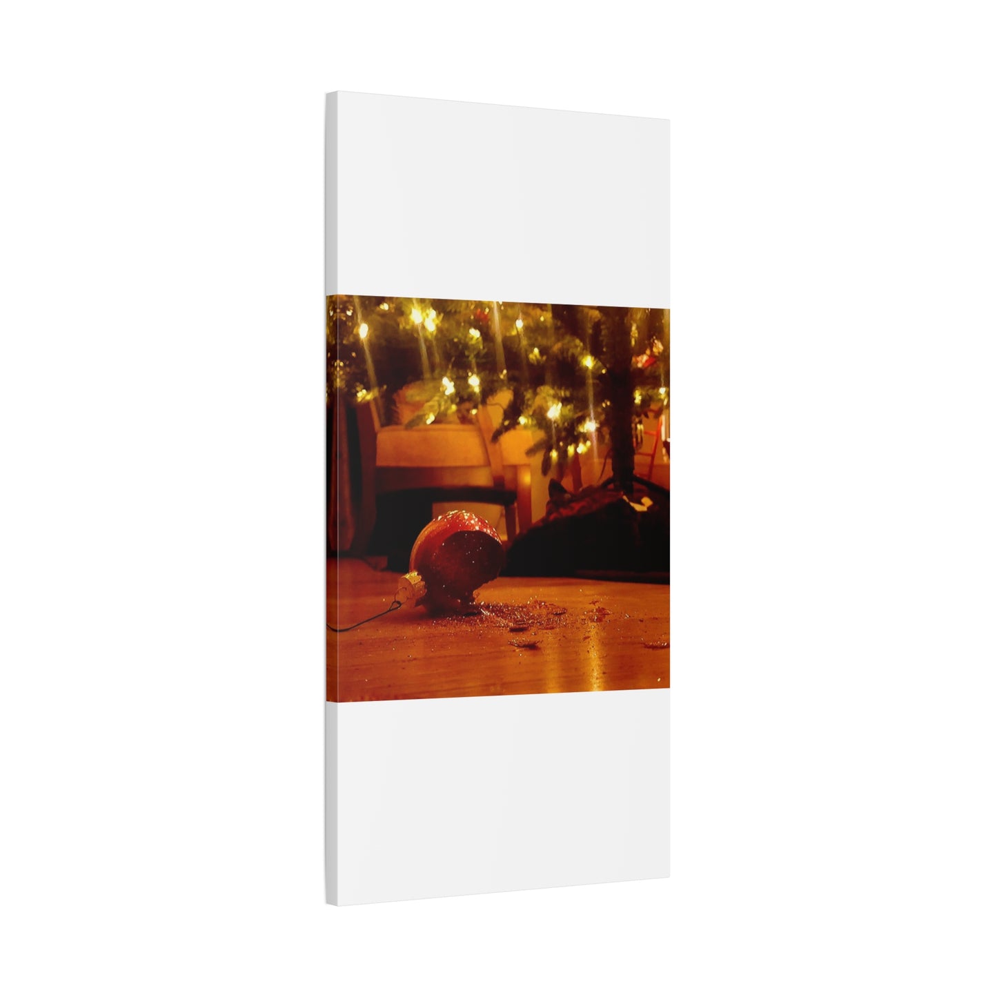 Christmas Tree Ornament Photo Canvas – Cozy Holiday Still Life Wall Art