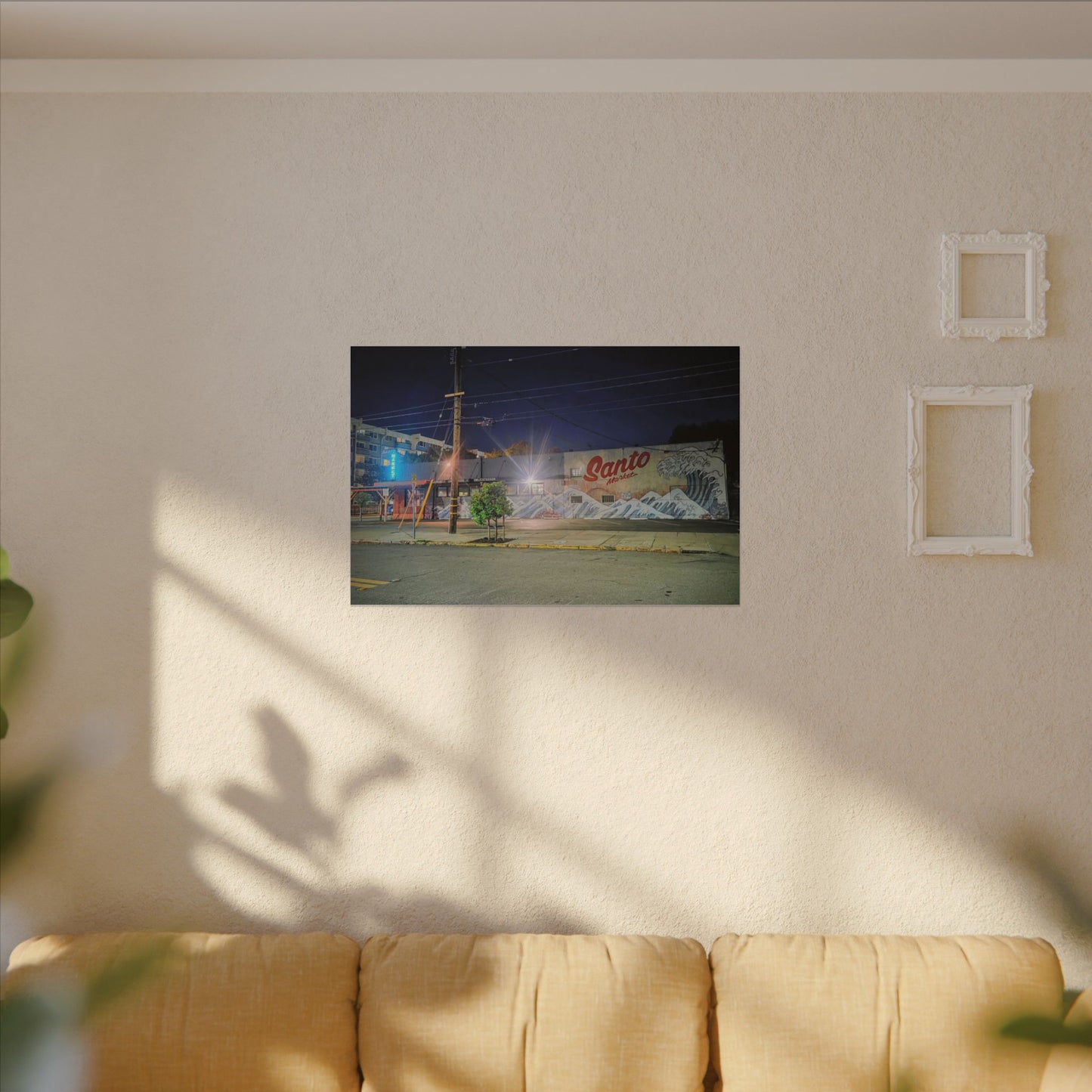 Santo Market Mural (7th&taylor)— Nighttime Urban Wall Art