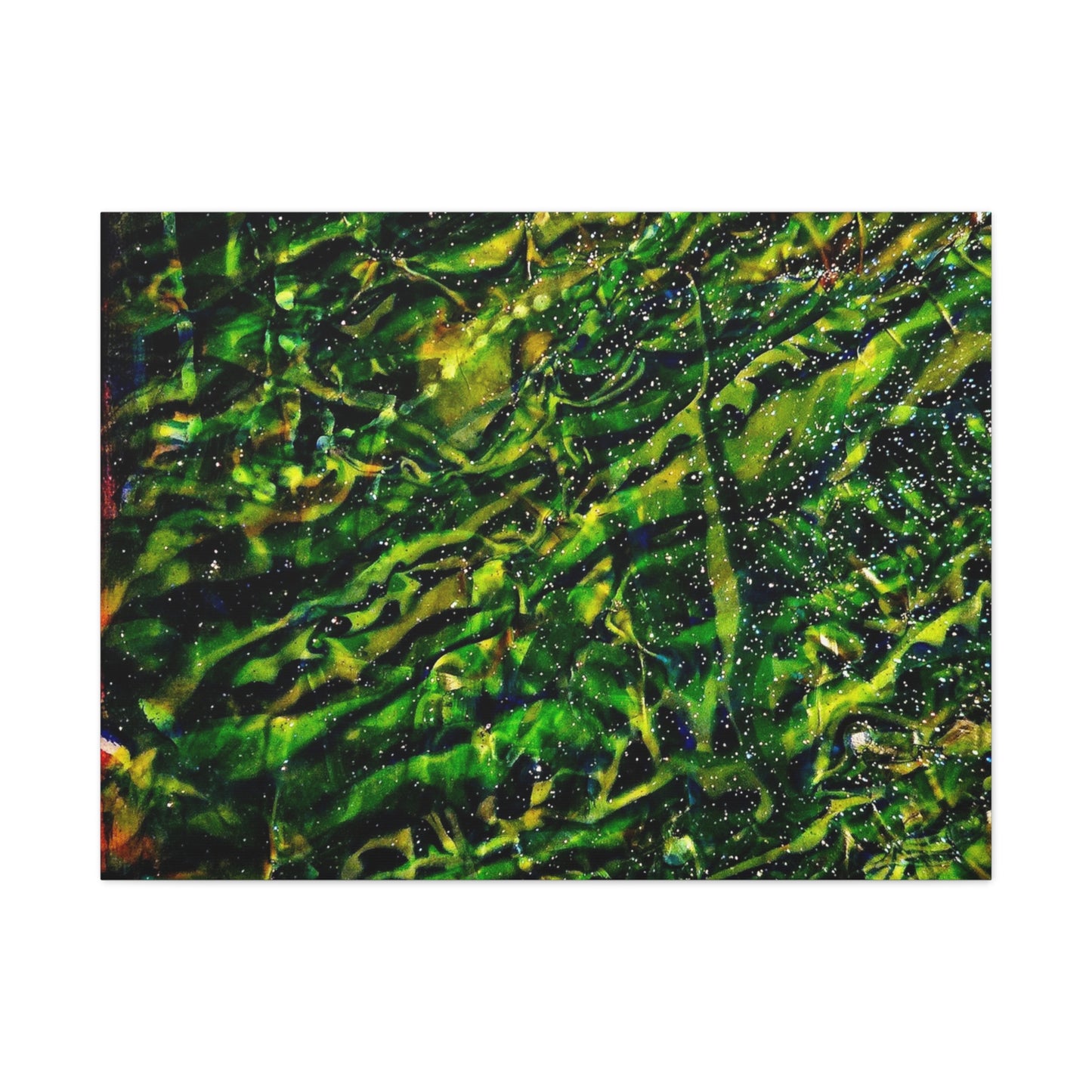 Confessions - Abstract Green Texture Canvas - Matte Stretched Wall Art