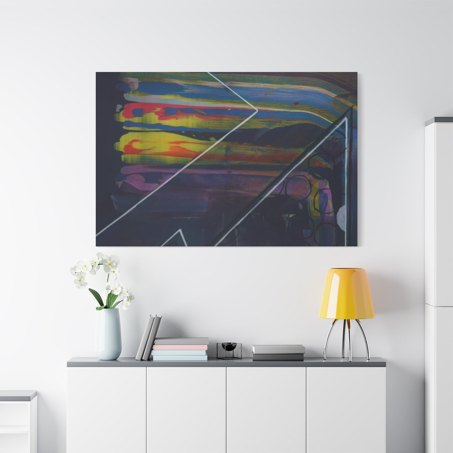 Abstract Geometric Canvas Art - 2025 astronomy – Colorful Drip Triangle Stretched Canvas