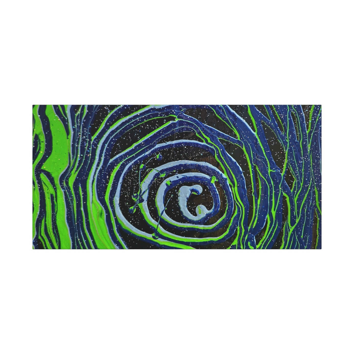 Abstract Green Swirl Matte Canvas Art — Stretched 1.25" Wall Décor