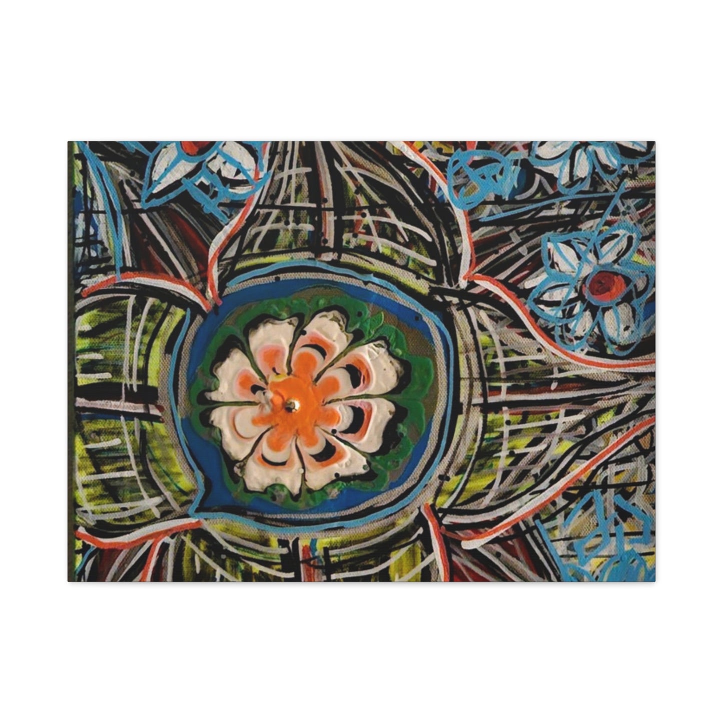 urban_gardening_02 - Abstract Floral Mandala Matte Canvas Print (Stretched 1.25")