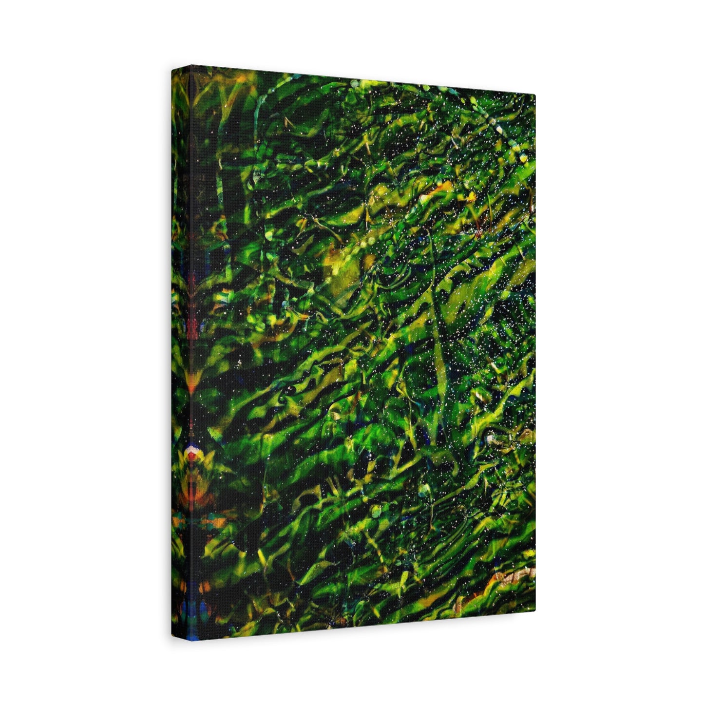 Confessions - Abstract Green Texture Canvas - Matte Stretched Wall Art