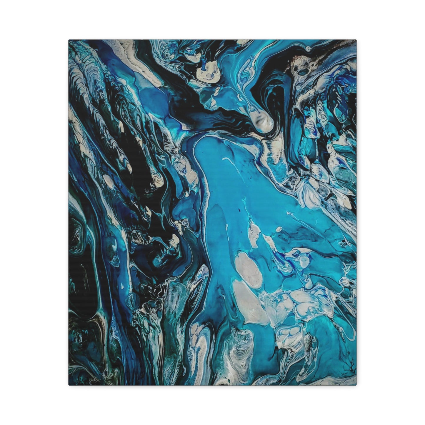 Blue Ocean Abstract Matte Canvas Print — Stretched Wall Art